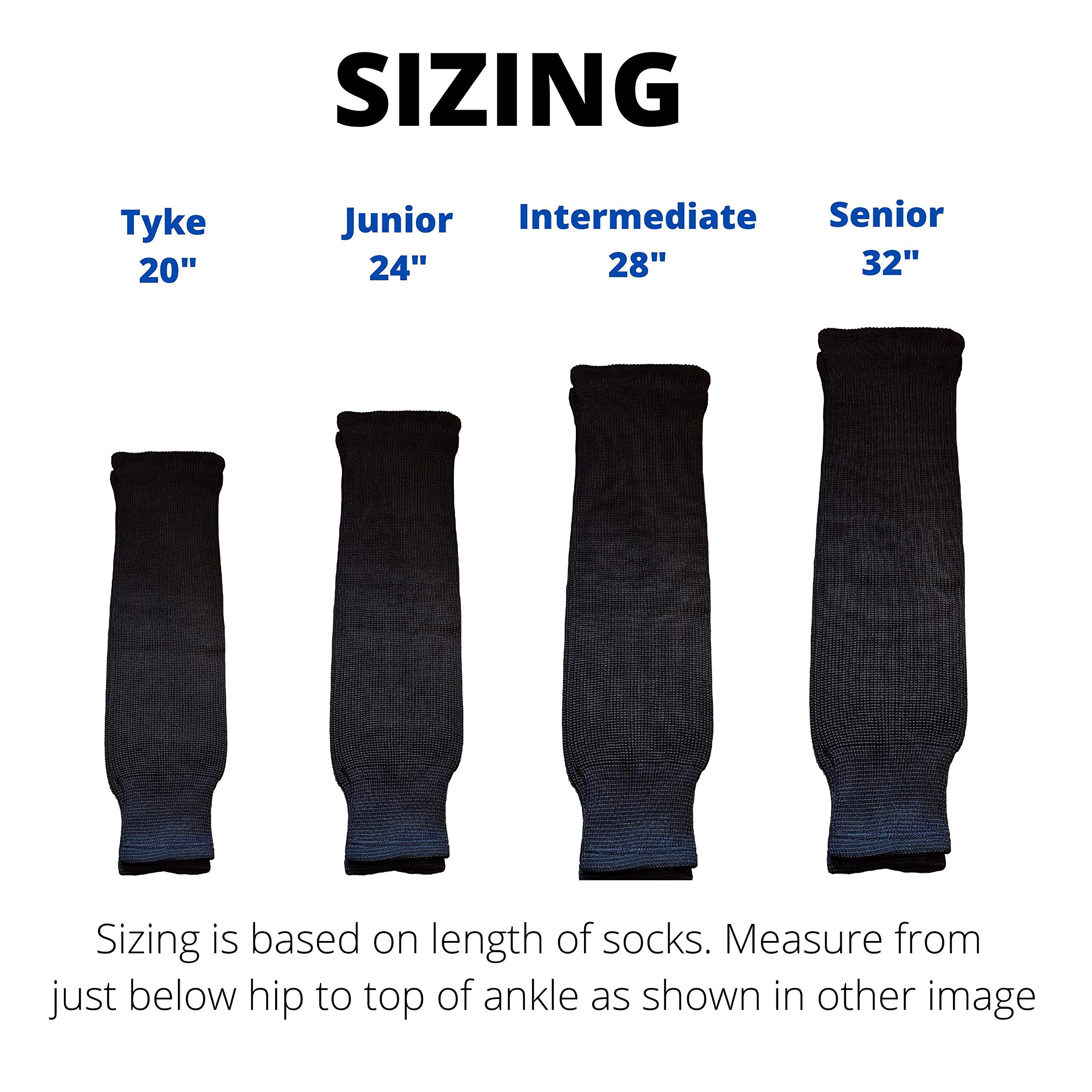 ZECHY Hockey Socks for Men, Youth & Seniors - Breathable Knit Hockey Socks for Ice Skating & Field Hockey - Perfect for Games, Practice & Training (Multiple Sizes Available)