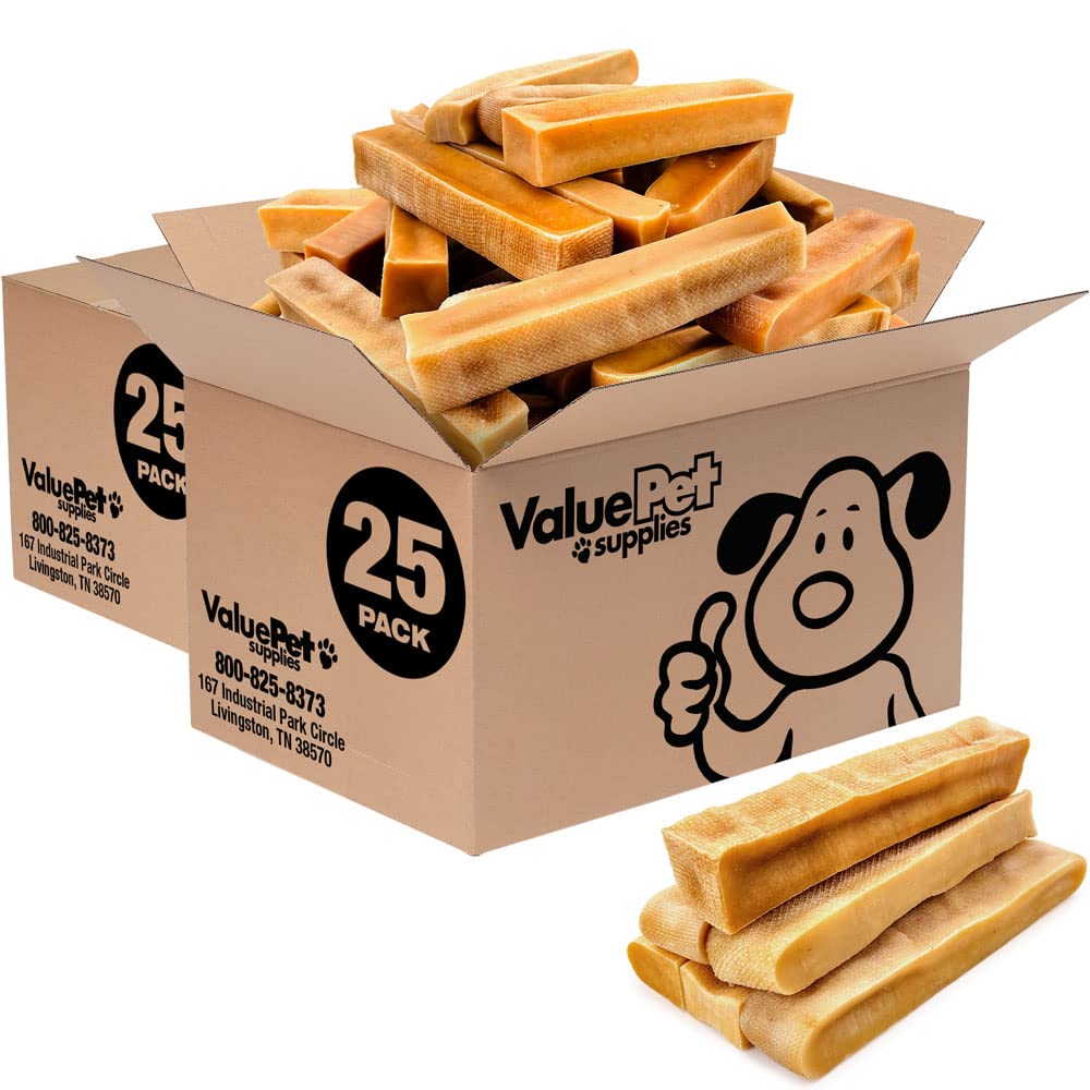 ValueBull Himalayan Yak Cheese Dog Chews - Extra Large 50 Count Bulk Pack | Long-Lasting Natural Treats for Aggressive Chewers | All-Natural, Healthy & Safe Low Odor Yak Milk Chews from Nepal | Perfect for Training Rewards and Dental Health