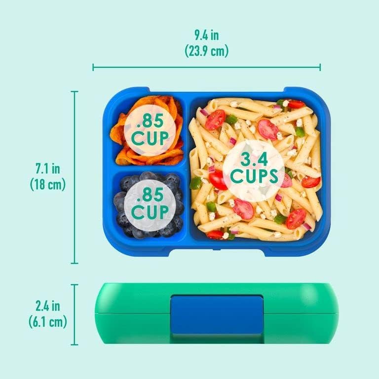 Bentgo Pop Kids Lunch Box - Spring Green | Leak-Proof, BPA-Free, 5-Compartment Meal Container for School, Work & Picnics