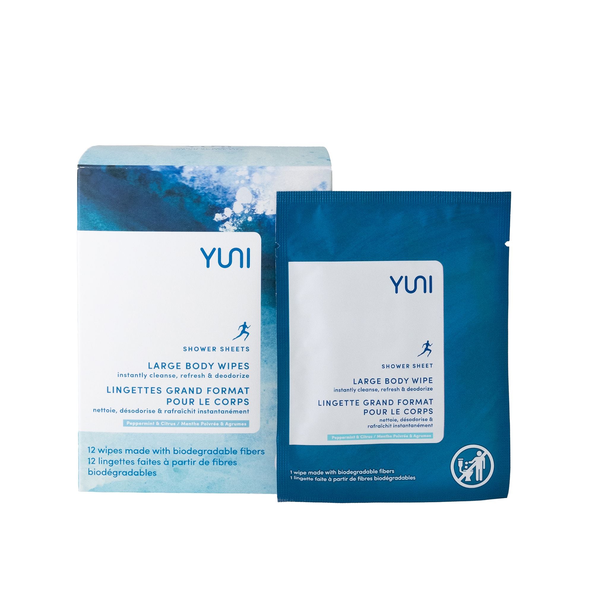 Refreshing Peppermint Citrus Shower Sheets - Portable & Biodegradable Bath Wipes for Travel, Gym, Camping & Post-Workout Cleanup