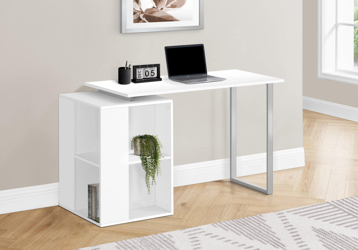 Arken White Modern Office Desk - Sleek & Stylish Home Office Furniture for Work & Study | Perfect for Small Spaces & Remote Work
