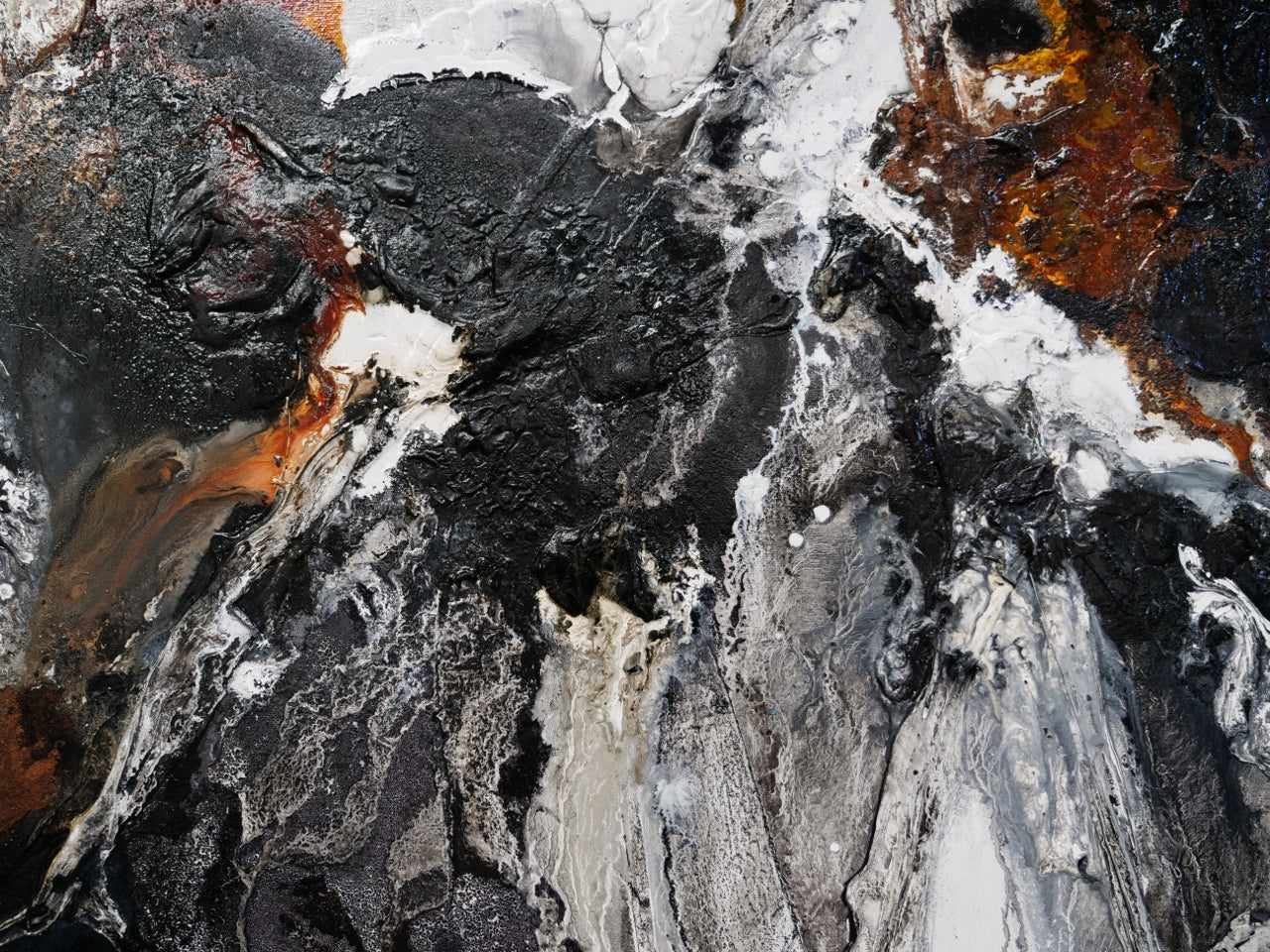 Rusted Tectonic 200cm x 80cm Black Rust Textured Abstract Canvas Art - Modern Industrial Wall Decor for Living Room, Office & Bedroom