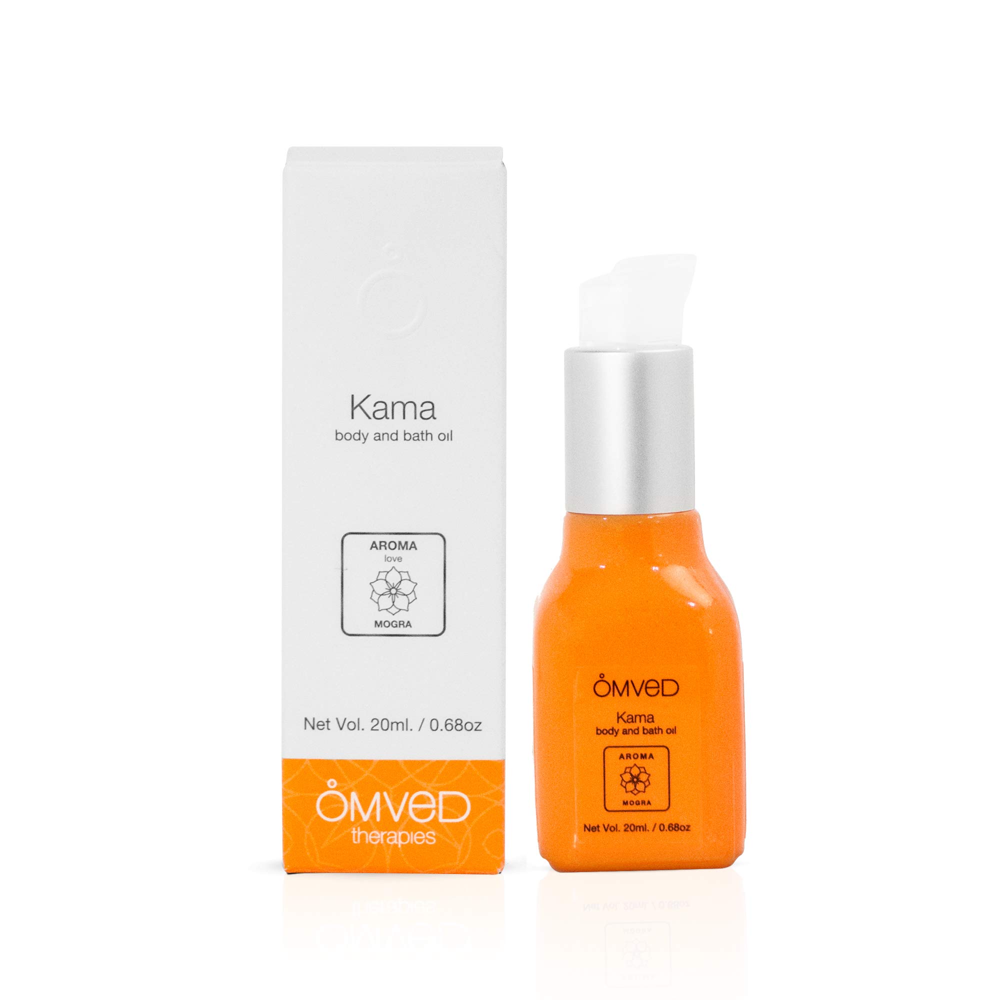 Omved Kama Bath and Body Oil - Aroma & Mogra Scented, Skin Glowing & Hydrating, 20ml | Luxurious Ayurvedic Massage Oil for Relaxation, Spa & Self-Care Rituals