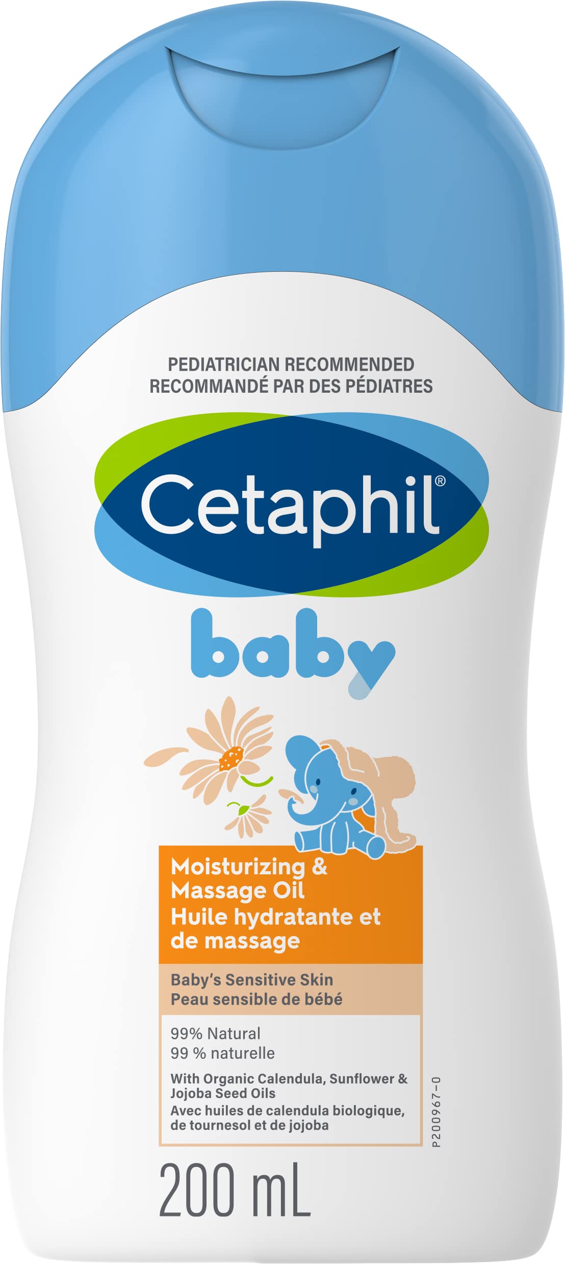 Cetaphil Baby Massage Oil with Calendula - 99% Natural, 200ml - for Gentle Skin Care
