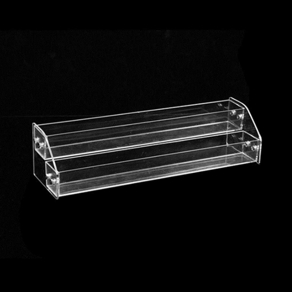 2-Tier Clear Acrylic Nail Polish Organizer - Essential Oils & Makeup Display Rack with Shelves - Transparent Bottle Holder for Nail Polish, Lipstick & Cosmetics - Perfect for Salon, Bathroom Vanity & Home Organization