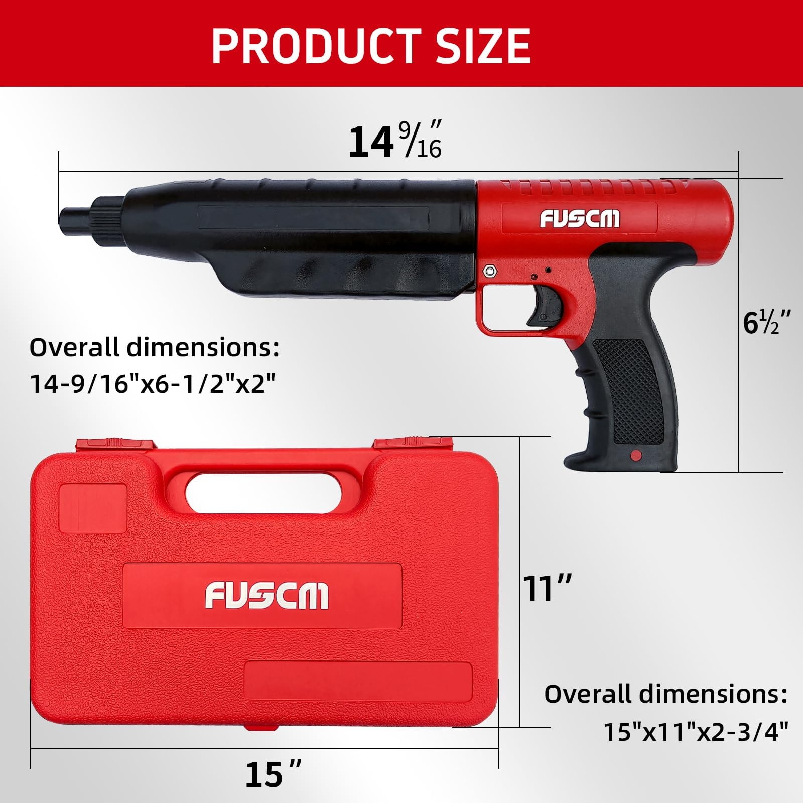 Low Velocity Powder Actuated Tool FV-396 - .22 Cal Single Shot Nail Gun with Silencer for Wood, Steel, Concrete & Masonry Fastening | Ideal for Construction, Framing and Concrete Anchoring Projects