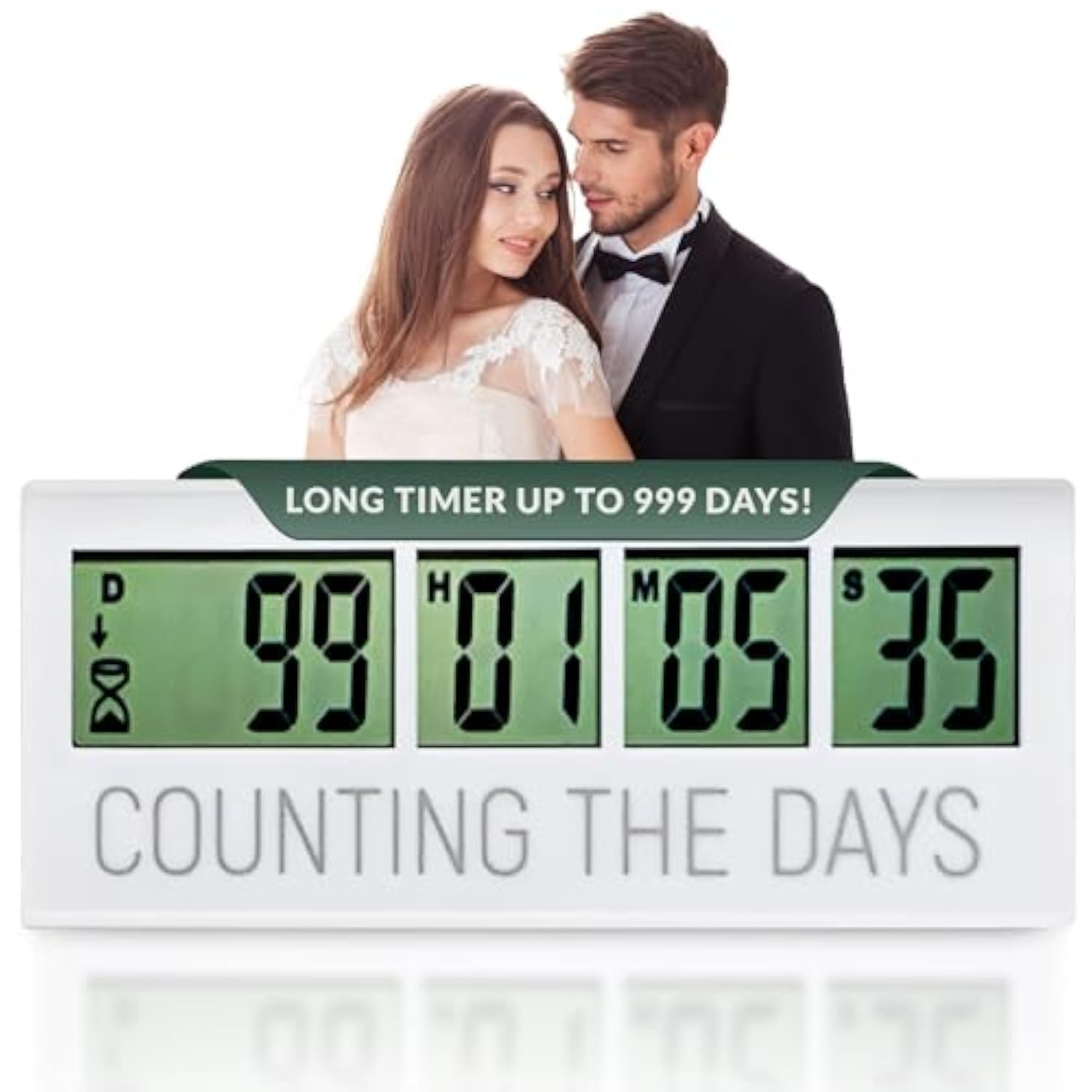 999 Days LCD Digital Countdown Timer - Easy to Set & Read Reusable Countdown Clock for Retirement, Wedding, Christmas, Baby Due Date - Perfect for Events, Holidays & Special Occasions