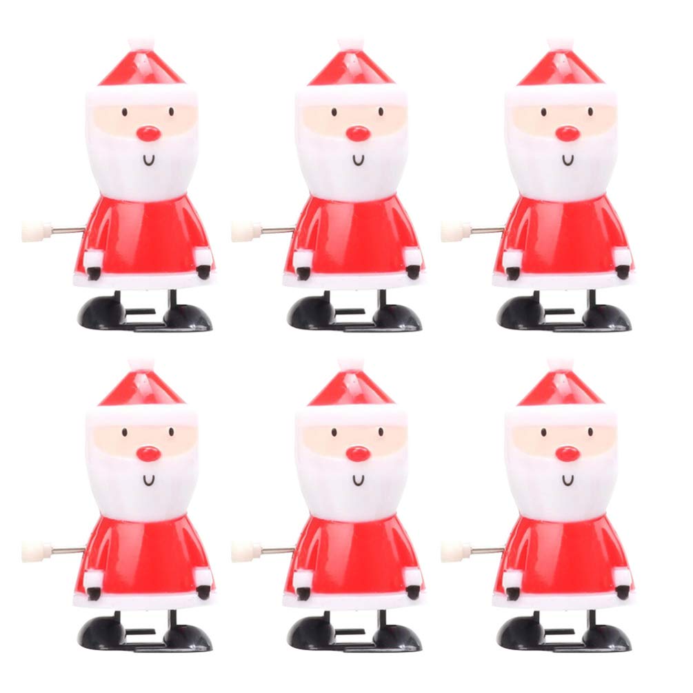 ABOOFAN Wind Up Santa Claus Clockwork Toys - 6 Pack Fun Educational Christmas Toys for Kids, Holiday Party Favors & Goody Bag Fillers - Perfect for Xmas Gifts, Stocking Stuffers & Classroom Rewards