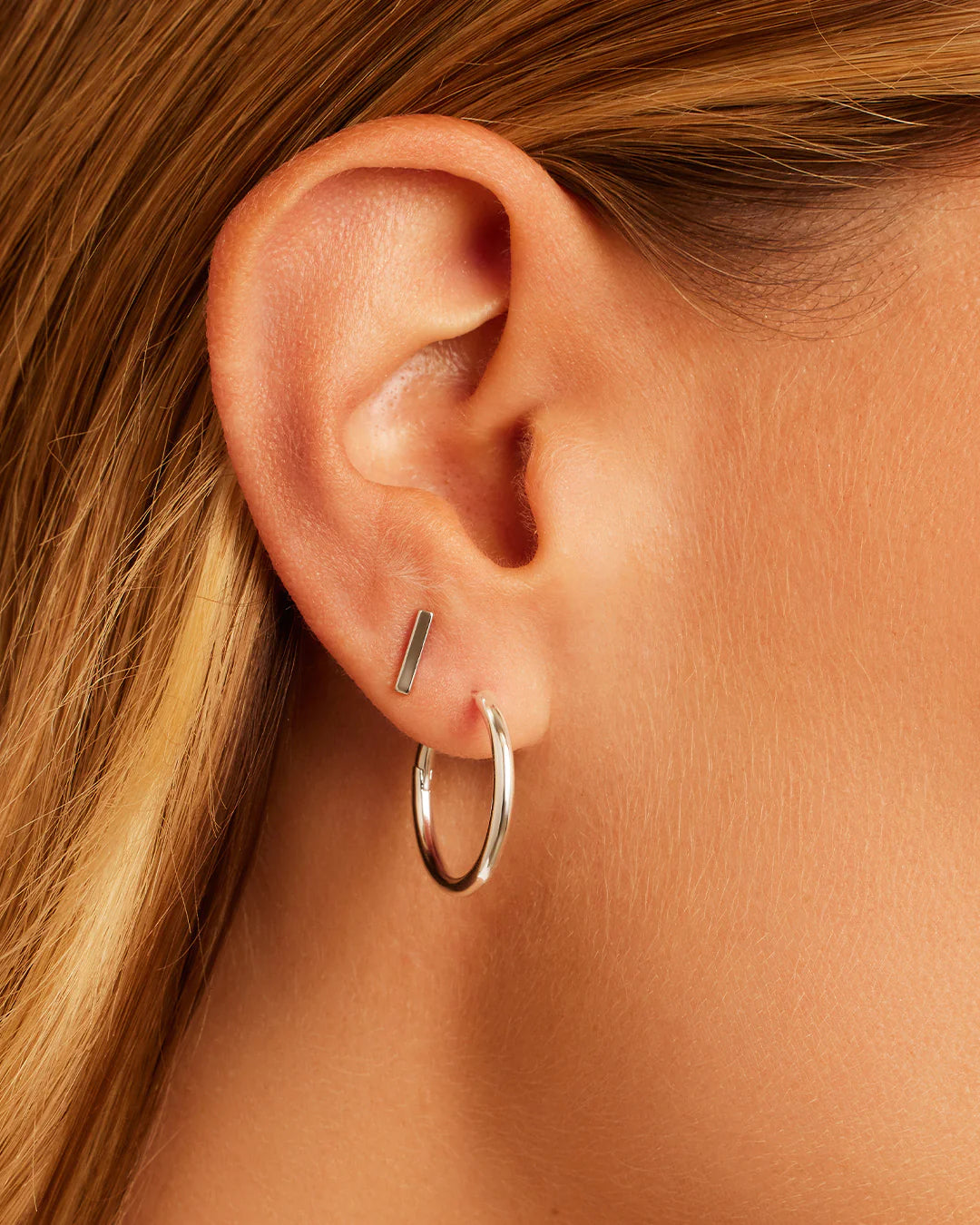 Bar Single Stud Earrings for Women - Minimalist Stainless Steel Jewelry for Everyday Wear & Gifts