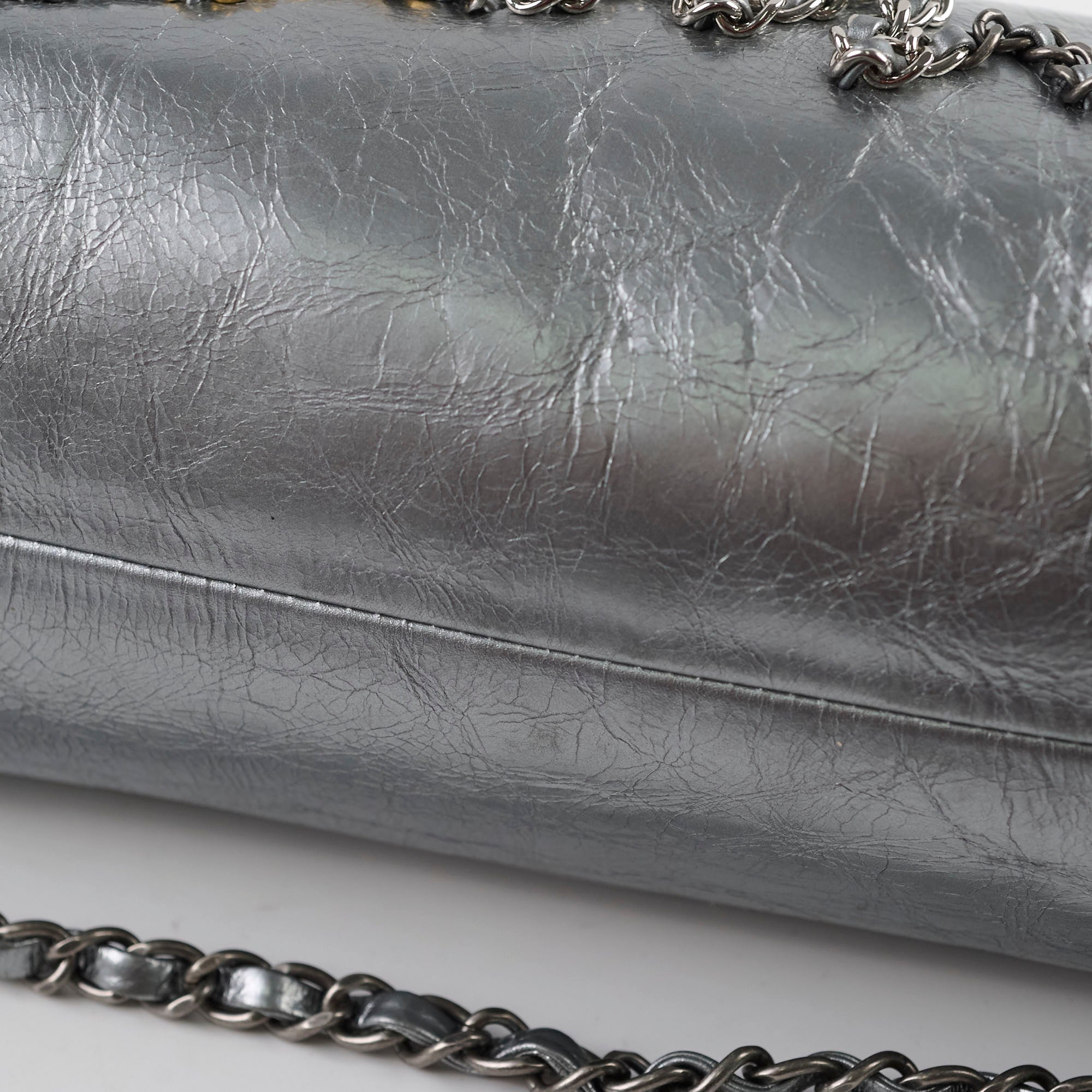 Chanel Signature Bowing Bag - Crumpled Metallic Calfskin Leather Handbag for Women | Luxury Evening Clutch & Party Purse for Special Occasions