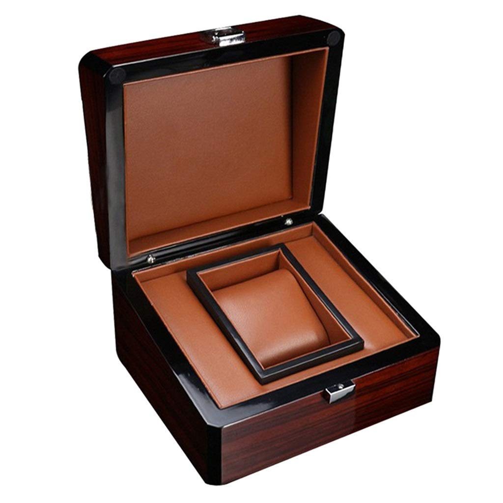 Premium Glossy Piano Lacquered Wood Watch Box - Single Gold Coin Collection Display Case - Luxury Gift Packaging for Watches & Jewelry - Perfect for Watch Collectors, Jewelry Storage & Elegant Gift Giving