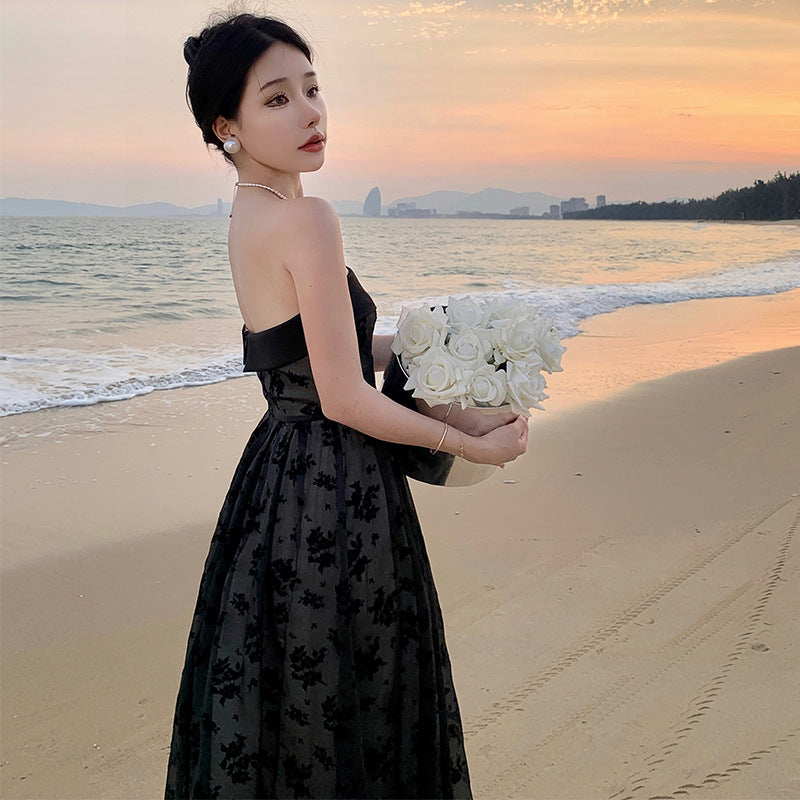 2023 French Retro Strapless Evening Dress for Women - Elegant Summer Party Gown for Weddings, Prom, Cocktail & Formal Events