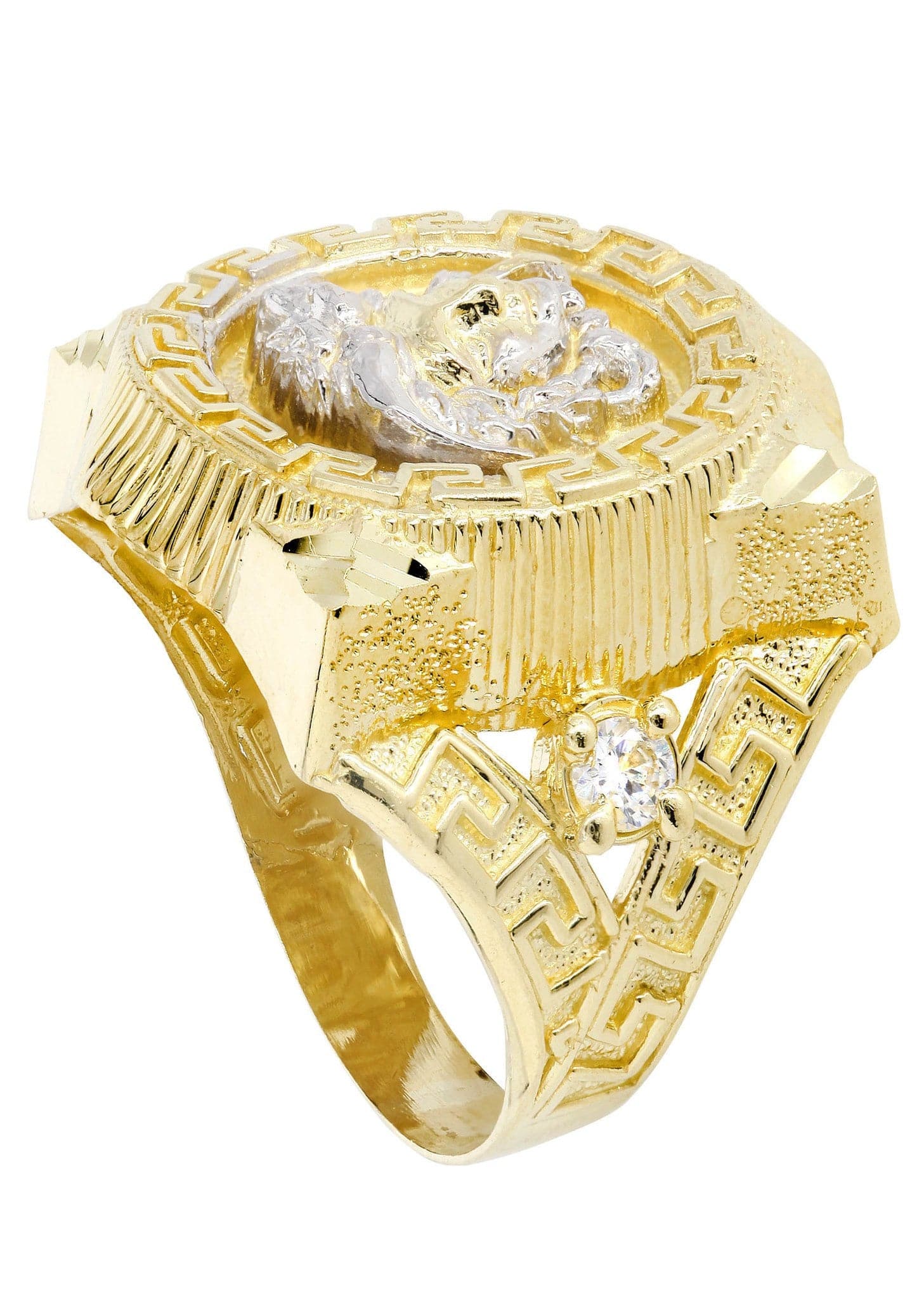 10K Gold Medusa Style Men's Ring - 10 Grams Solid Gold Statement Ring for Men - Perfect for Gifts, Weddings, and Bold Fashion Accessories