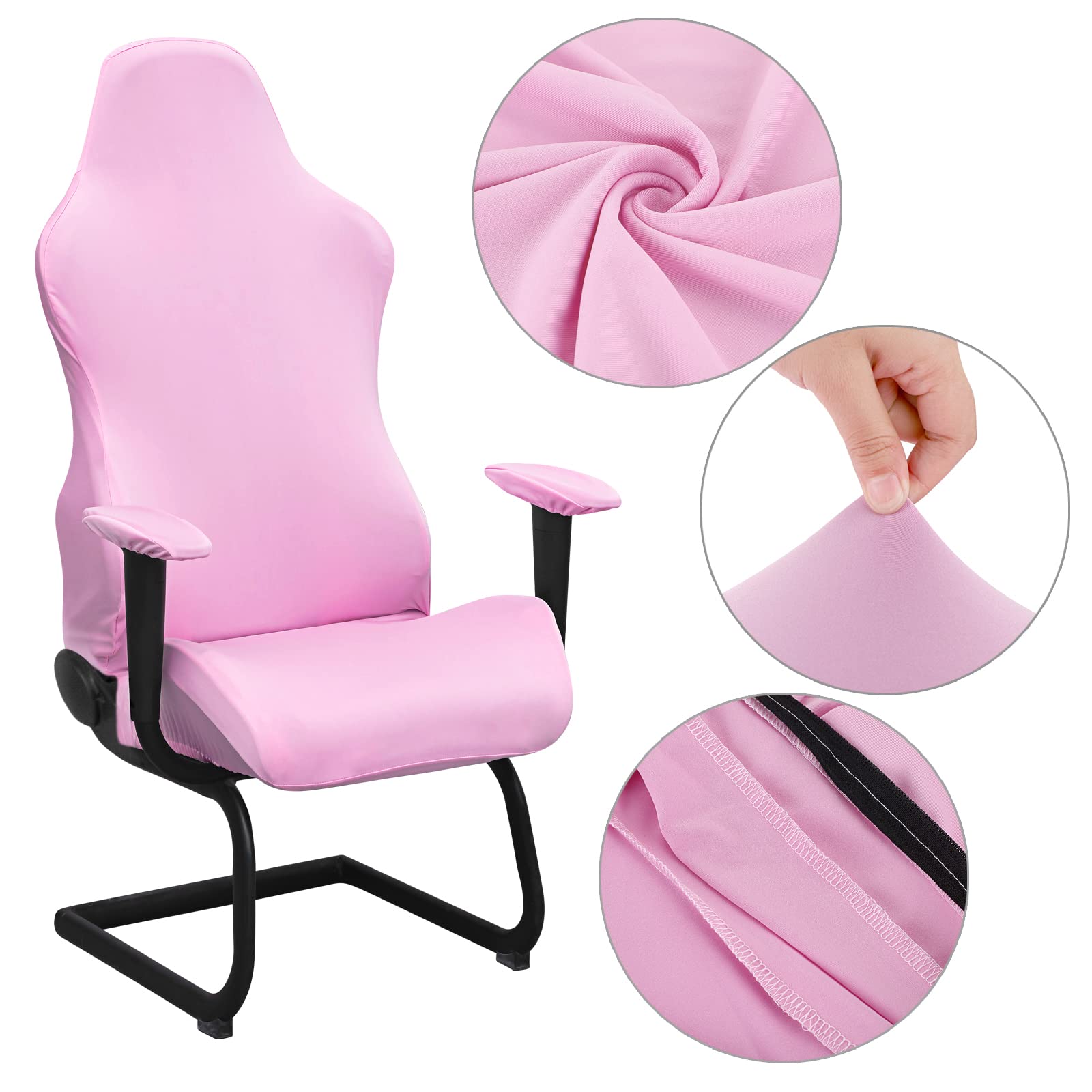 BTSKY Ergonomic Office & Gaming Chair Slipcover - Stretchy Polyester Cover for Reclining Racing Chairs (Pink) - Perfect for Home Office, Gaming Setup & Workspace Comfort