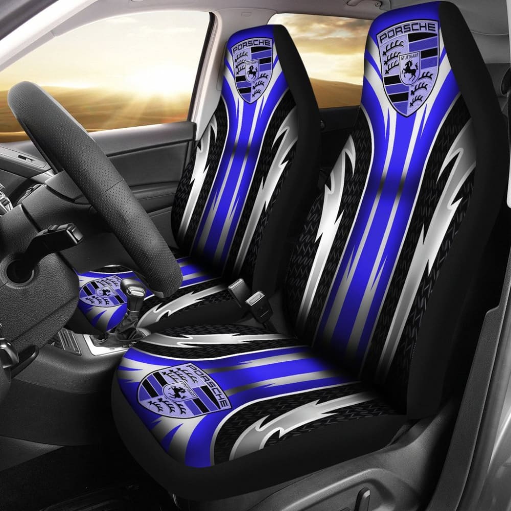 Premium 2-Piece Front Porsche Seat Covers - Blue (Part #144627) | Universal Fit for Porsche Models | Car Interior Protection & Style Upgrade