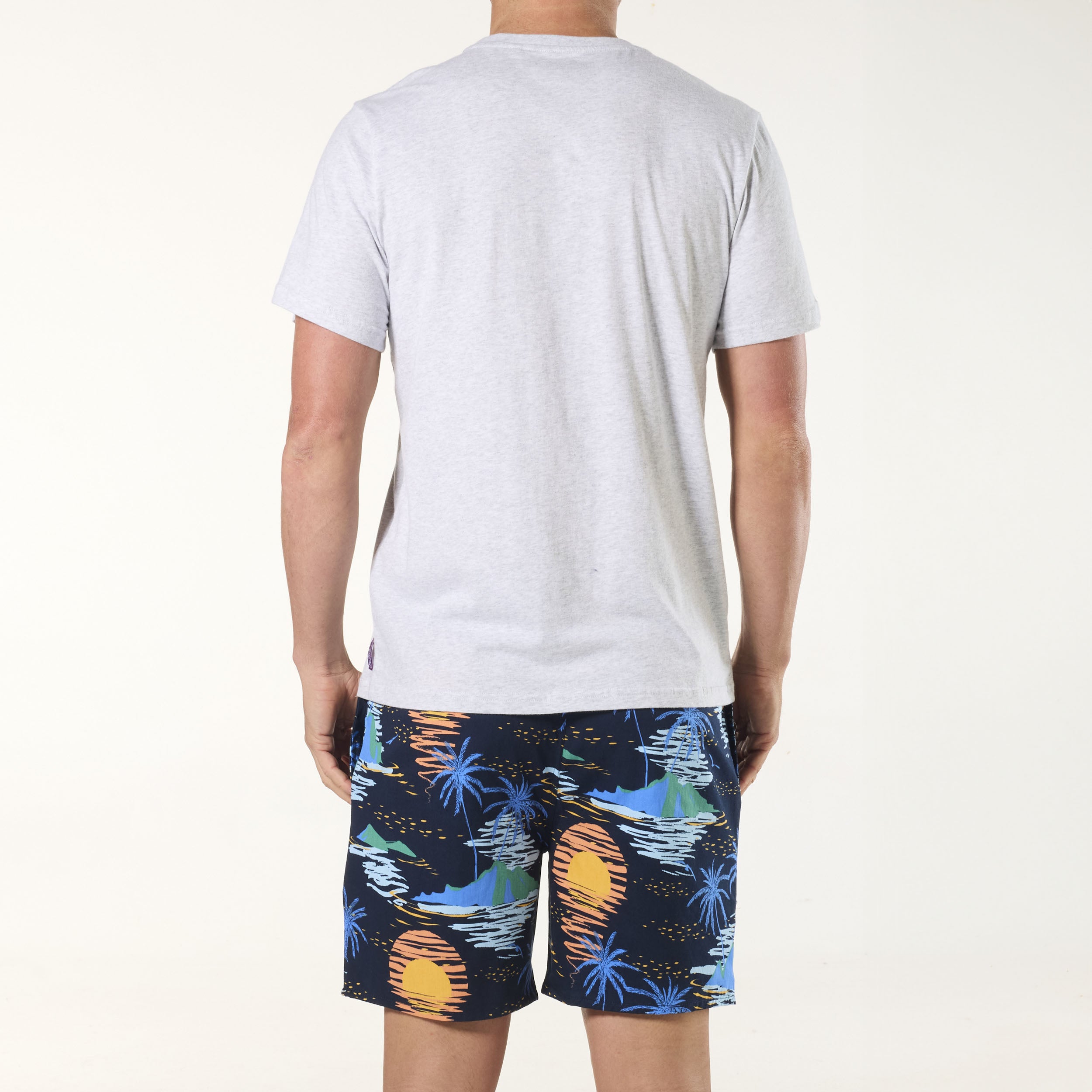Men's Cotton Pyjama Set for Surf, Sun & Sand - Navy Blue Comfortable Sleepwear for Beach Vacation & Summer Nights