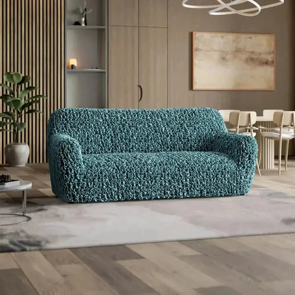 Fuco Velvet 3 Seater Sofa Slipcover - Soft Stretch Couch Cover for Living Room, Home Decor & Furniture Protection