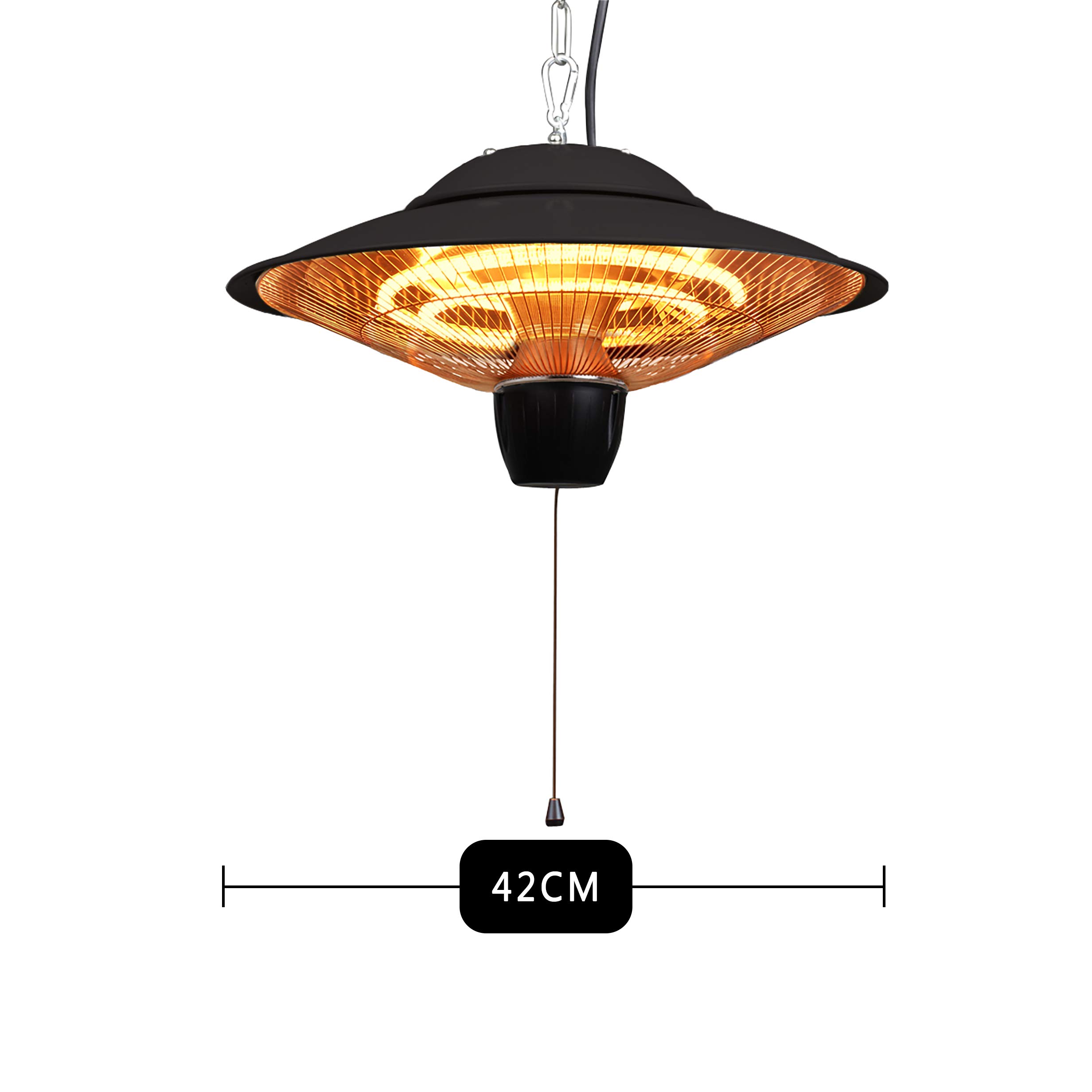 DONYER POWER 1500W Ceiling Mounted Electric Patio Heater for Indoor & Outdoor Use - Durable Iron Construction - Perfect for Restaurants, Gardens, and Patios