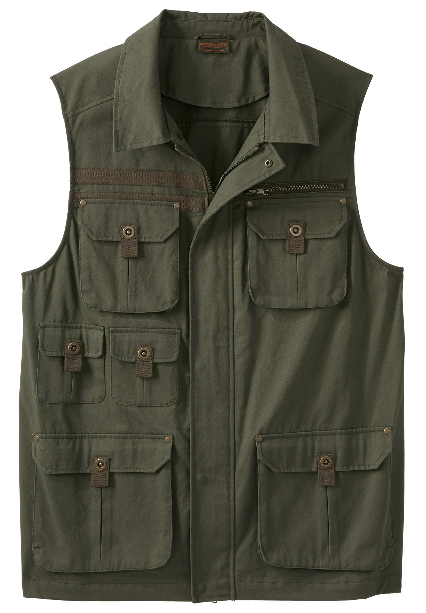 Boulder Creek KingSize Men's Big & Tall 9-Pocket Twill Utility Vest - Outdoor Workwear for Hunting, Fishing & Camping