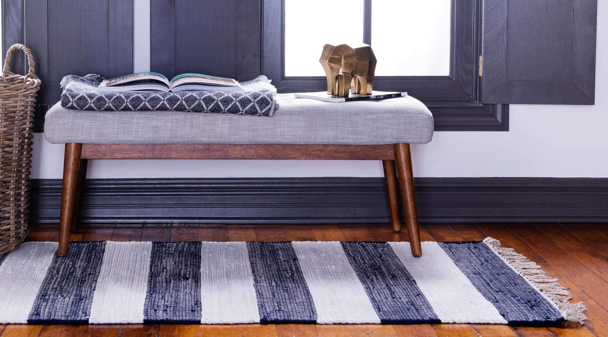 Unique Loom Chindi Rag Collection Striped Area Rug - 2'2