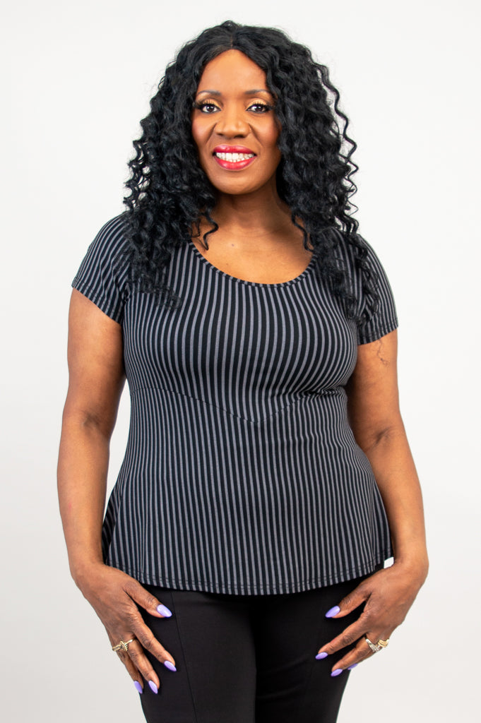 Premium Black & Grey Striped Kim Cap - Breathable Bamboo Fabric for Men & Women - Perfect for Yoga, Running, and Outdoor Activities
