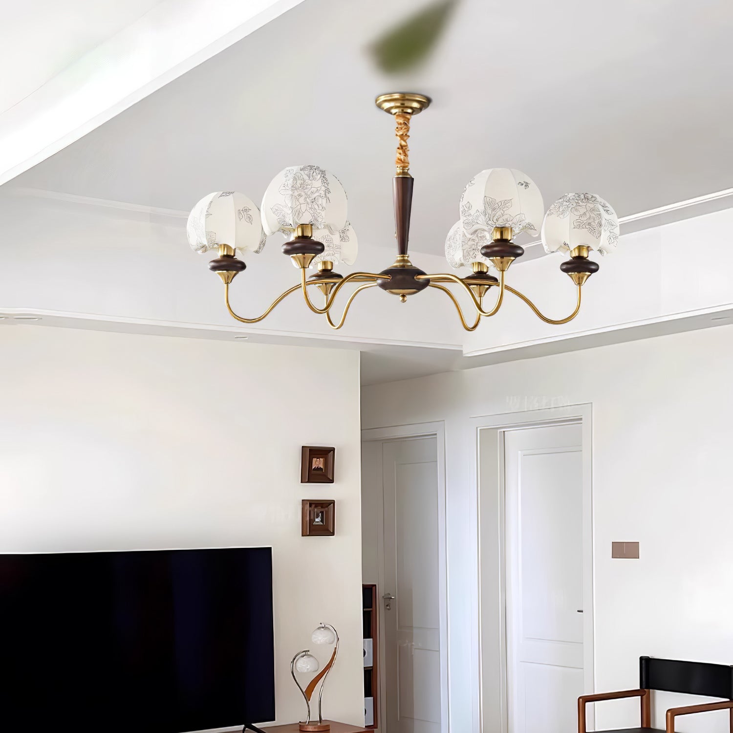 Elegant Mushroom Fabric Chandelier - Modern Ceiling Light Fixture for Living Room, Bedroom & Dining Room Decor