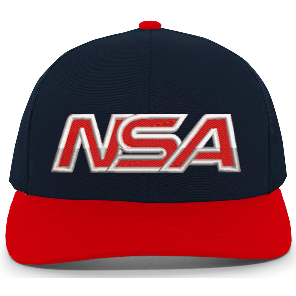 NSA Outline Series Snapback Hat - Adjustable Unisex Baseball Cap for Men & Women - Perfect for Sports, Outdoor Activities & Casual Wear