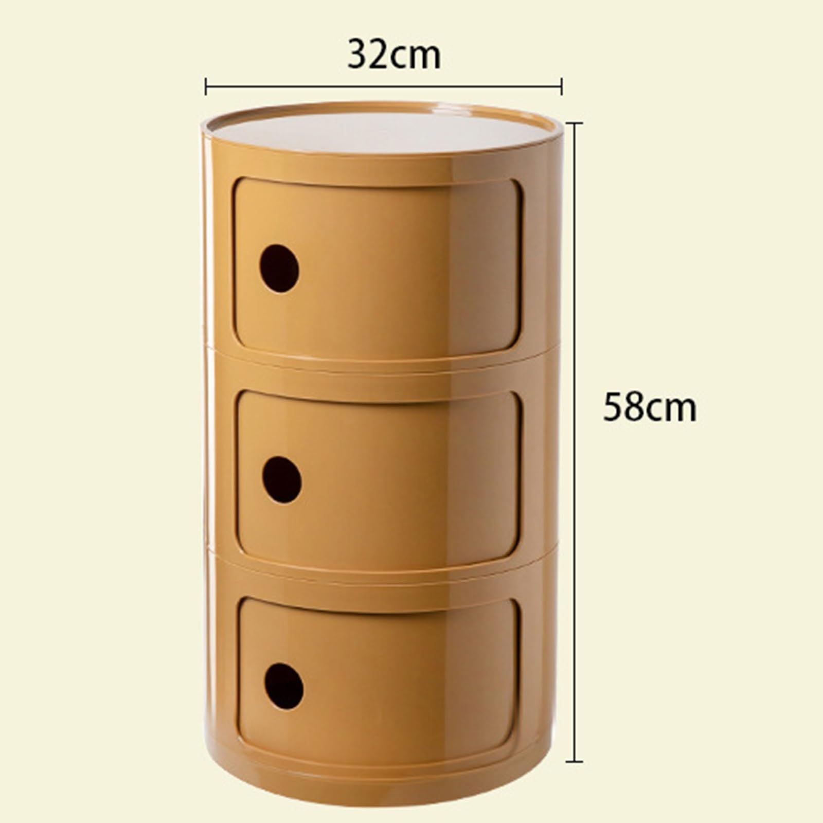 Yellow 3-Tier Bedside Table with Ample Storage - Simple & Stylish Nightstand for Bedroom or Living Room | Perfect for Small Spaces, Books, Lamps & Bedroom Essentials