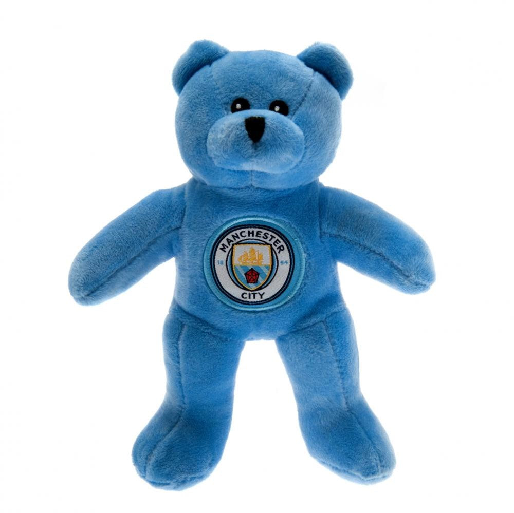 Manchester City FC Mini Plush Bear - Cute Football Fan Gift for Kids & Adults - Perfect for Bedroom Decor, Game Day, and Birthday Presents