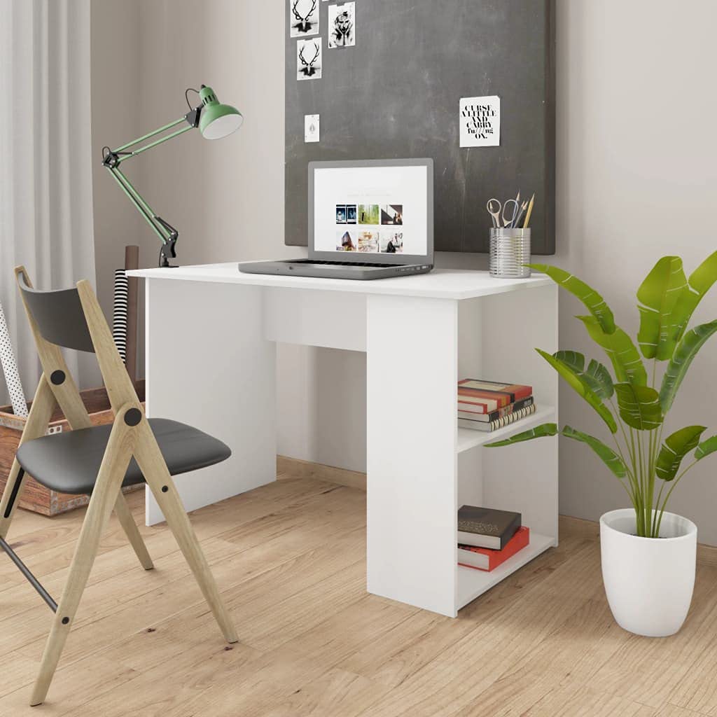 Modern Minimalist White Computer Desk 43.3