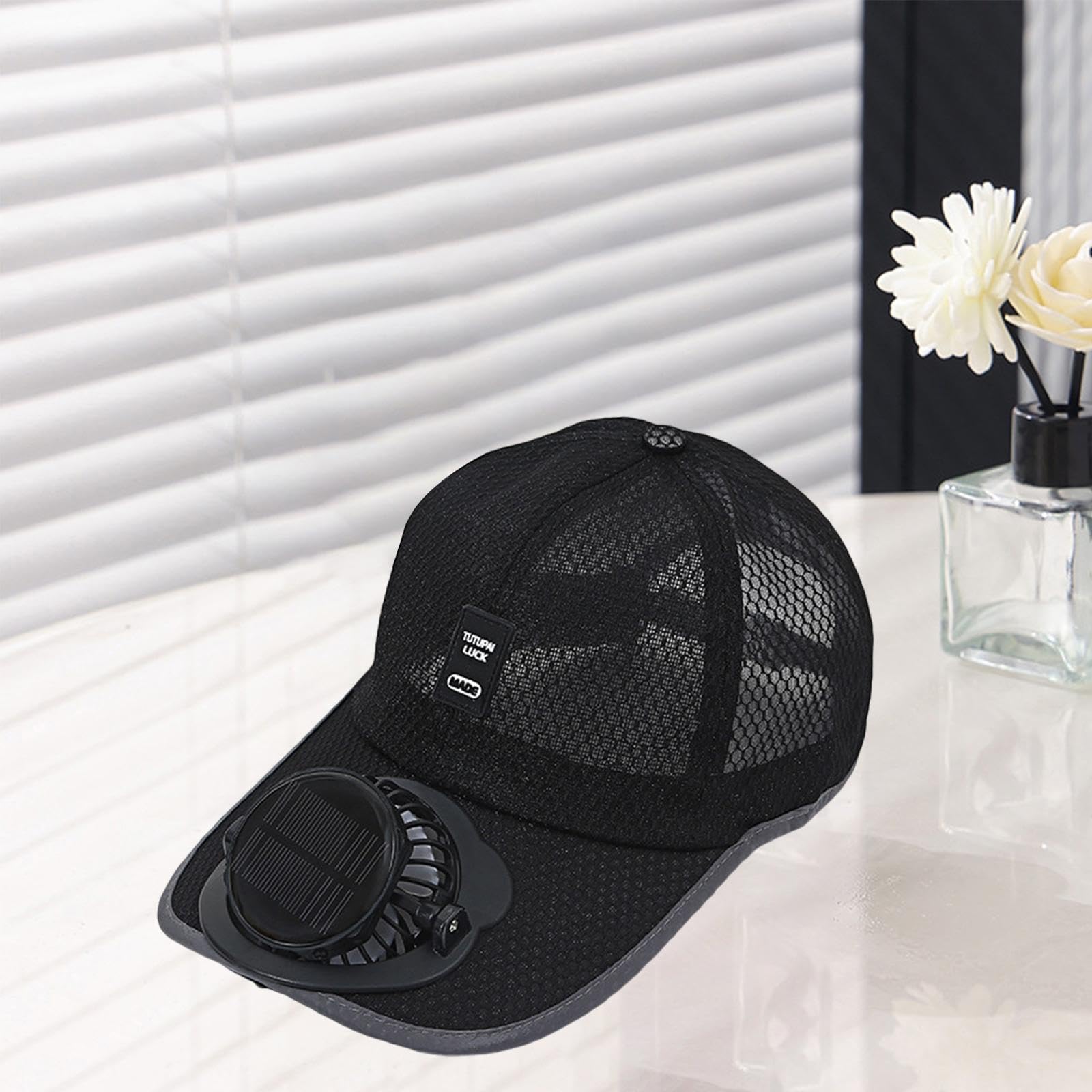 ChiuTiaro Solar/USB Rechargeable Cooling Fan Hat - UV Protection Sun Visor with Built-in Fan for Outdoor Activities, Gardening, Hiking & Beach