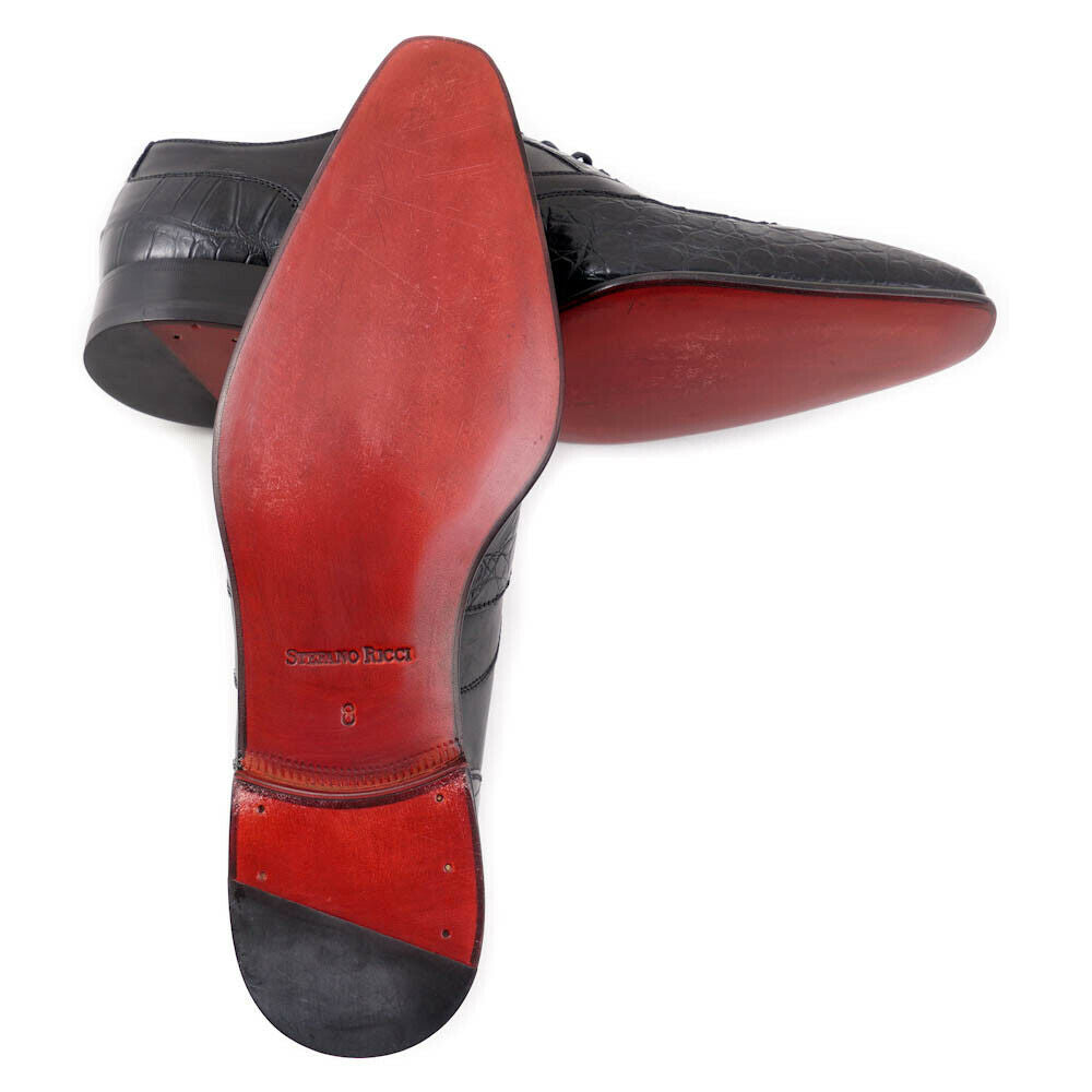 Luxury Stefano Ricci Men's Crocodile & Calf Leather Oxford Dress Shoes - Perfect for Business Meetings, Weddings & Formal Events