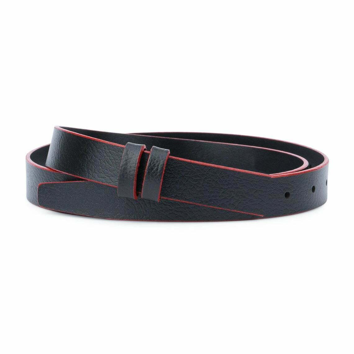 1 Inch Black Leather Belt Strap for Cartier Watches - Replacement Band for Men & Women - Slim Red Strap for Dress Watches, Business Attire & Formal Occasions