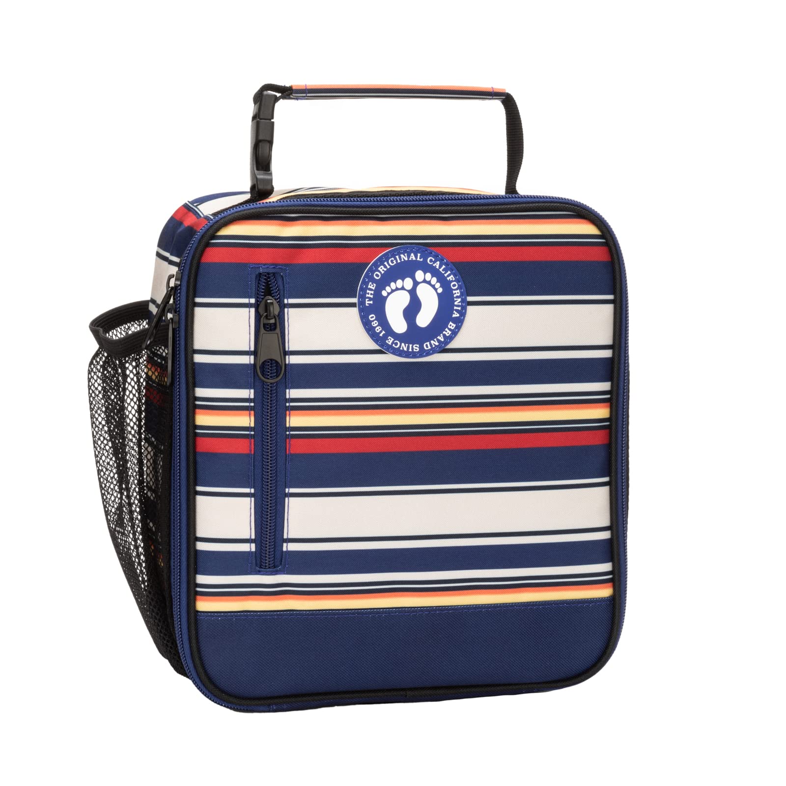 Hang Ten Insulated Lunch Bag for Work & Office - Thermal Reusable Lunch Box for Men & Women - Ocean Stripes Design - Perfect for Meal Prep, Picnics & Daily Commute