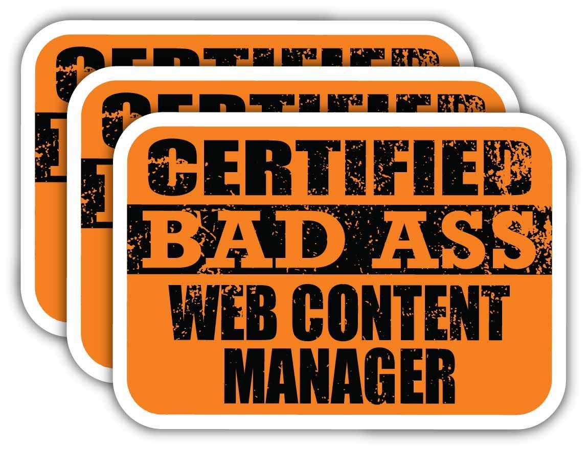 Certified Web Content Manager Stickers - 3M Vinyl Decal for Laptops & Cars | Funny Job Gift