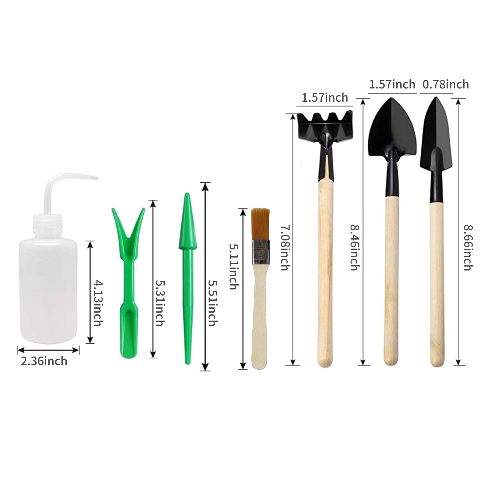**30-Piece Irishom Garden Planting Tool Set - Mini Rake, Shovels, Tweezers, Cleaning Brush, 20 Bonsai Labels for Succulents, Mini Fairy Transplanting - Perfect for Indoor Plants, Terrariums & DIY Gardening**
