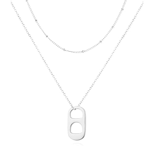 Layered Soda Tab Necklace Silver