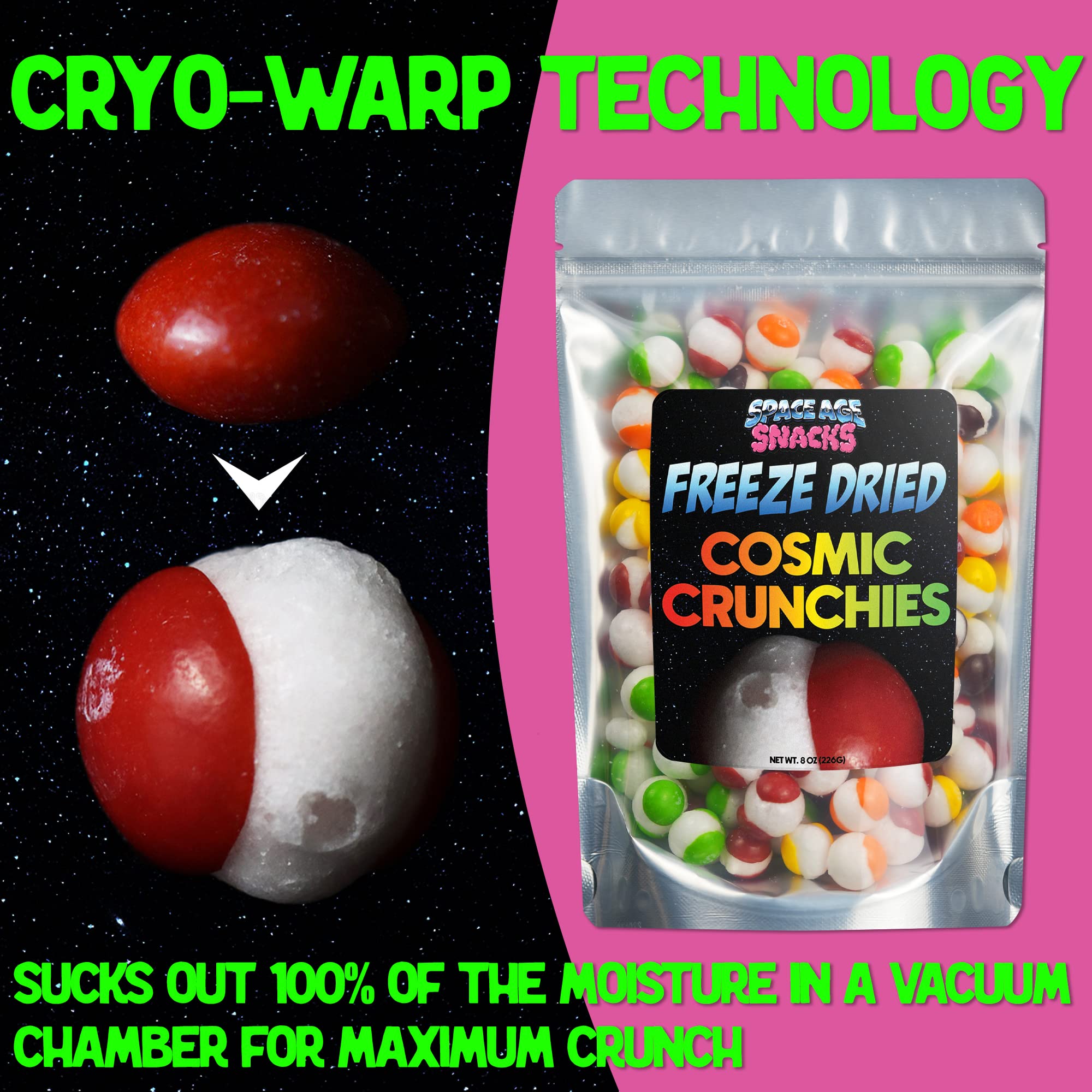 Space Age Snacks Premium Freeze Dried Candy - 1 Pound Cosmic Crunchies | Sweet Freeze Dried Treats for Kids & Adults | Perfect for Parties, Gifts & Space-Themed Events