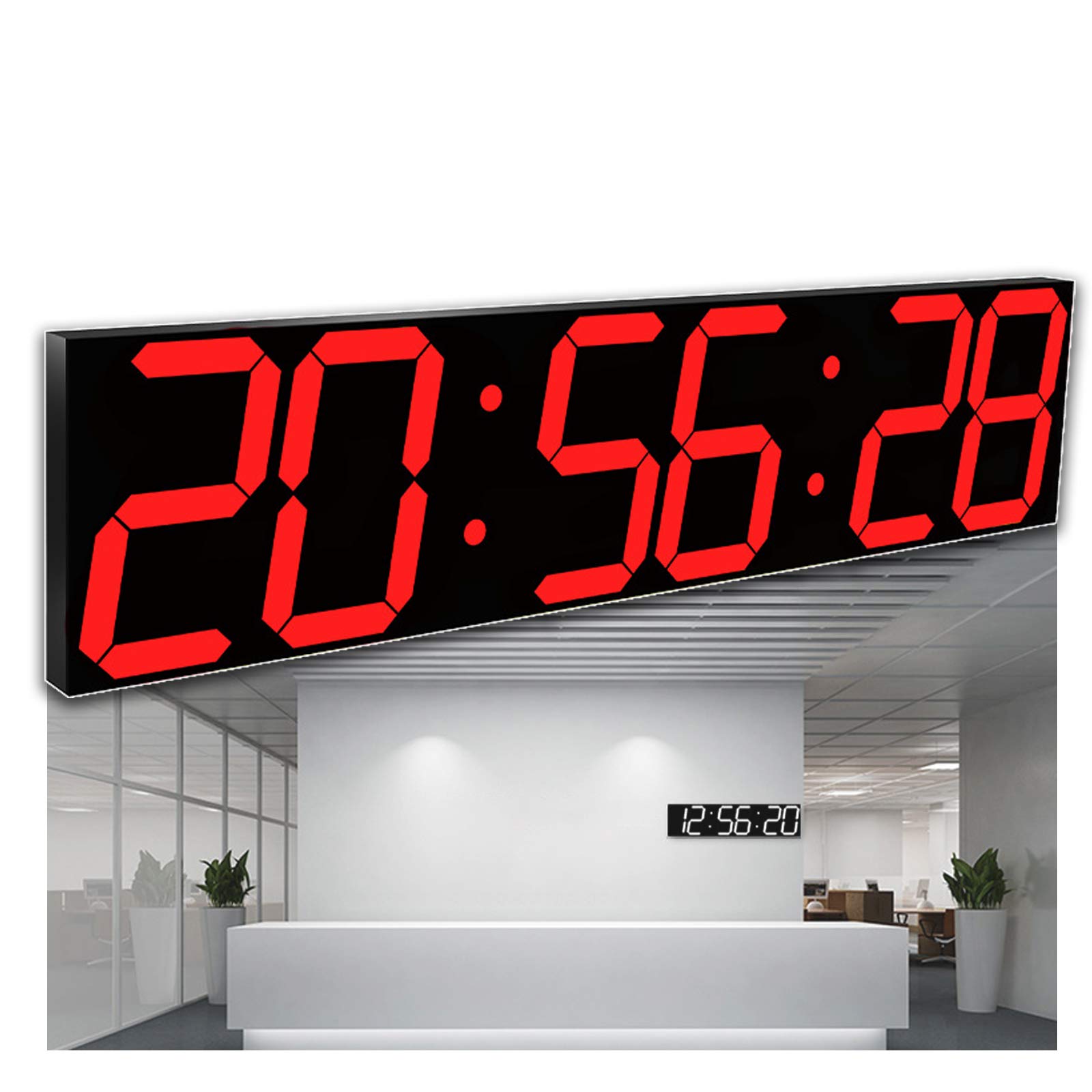 Duchunsheng 28-inch 3D LED Wall Clock - Modern Digital Alarm Clock with Remote, Large Display (12/24 Hour) for Home, Kitchen, Office - Perfect for Nighttime Visibility & Stylish Décor