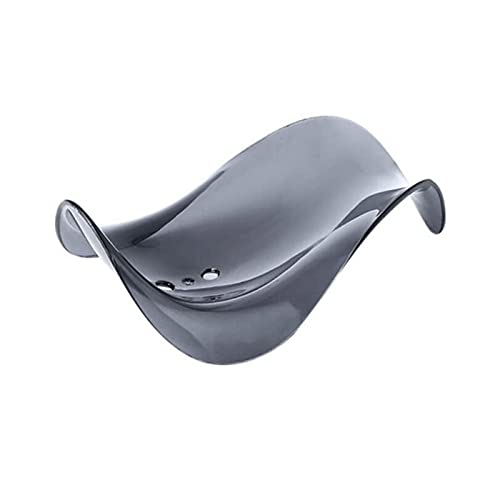 FEIMENGALL Small Gray Soap Dish - Portable Soap Holder with Drain, Shower Sponge Tray, Bathroom Storage Organizer for Sink, Shower & Travel Use