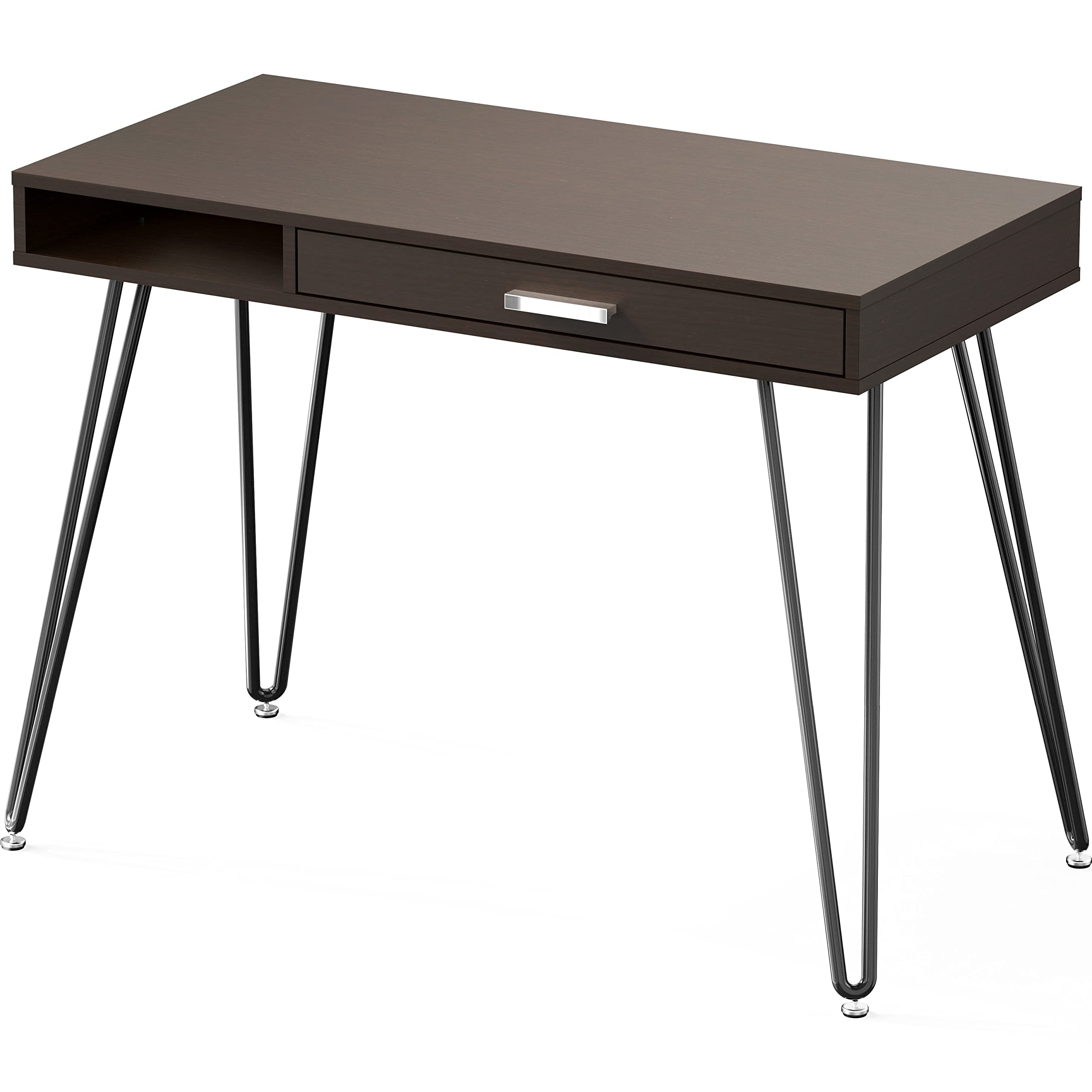 SHW Modern Home Office Computer Desk with Drawer & Hairpin Legs - Stylish Writing Desk for Small Spaces, Perfect for Remote Work & Study
