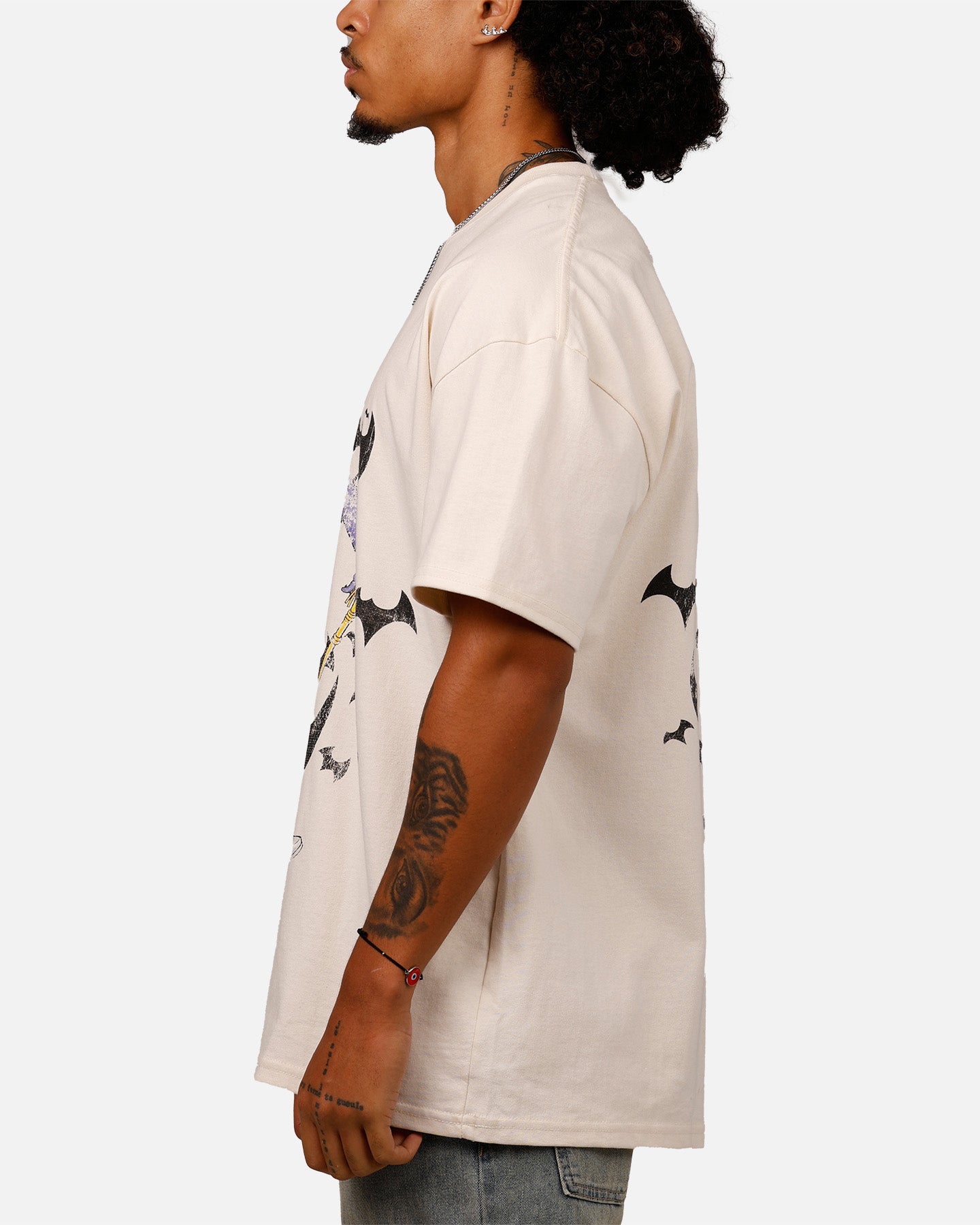 American Thrift DC Comics Batman The Joker Cane Graphic Heavyweight Cotton T-Shirt - Off White | Superhero & Comic Book Fan Apparel for Cosplay, Halloween & Casual Wear