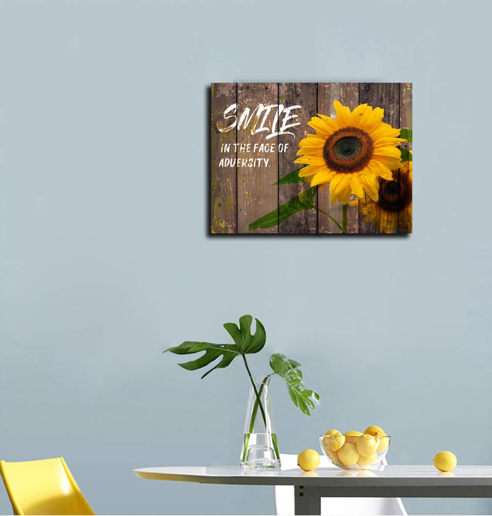 Sunflower Wall Art Canvas for Farmhouse, Living Room & Bedroom Decor