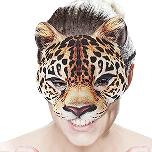 Halloween Half Face Animal Leopard Mask - 1PC Masquerade Costume Accessory for Carnival Party, Cosplay & Dress Up | Perfect for Halloween Celebrations, Themed Events & Costume Parties