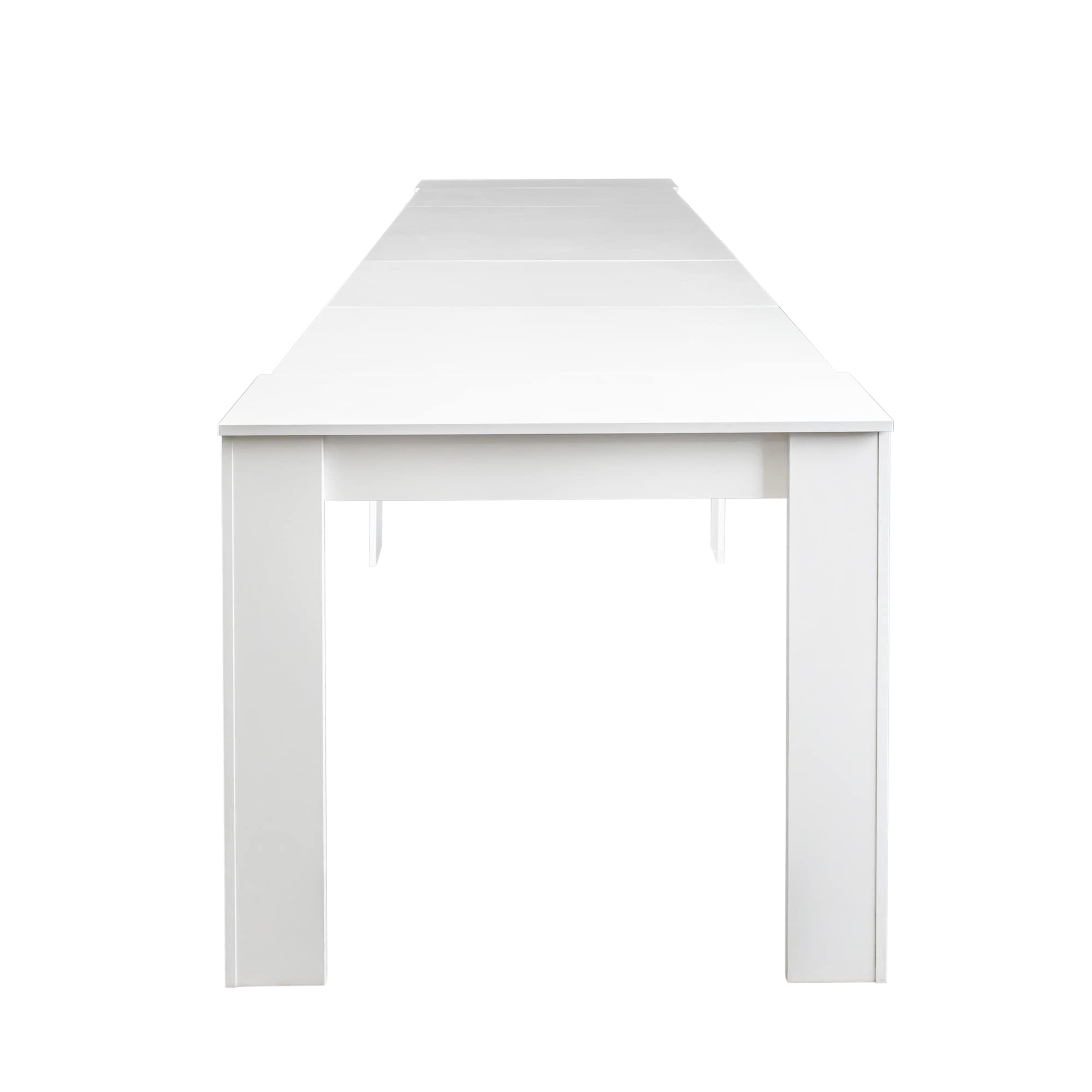 Expandable Dining Table for 6-12 People, White Extendable Wooden Kitchen Table (20