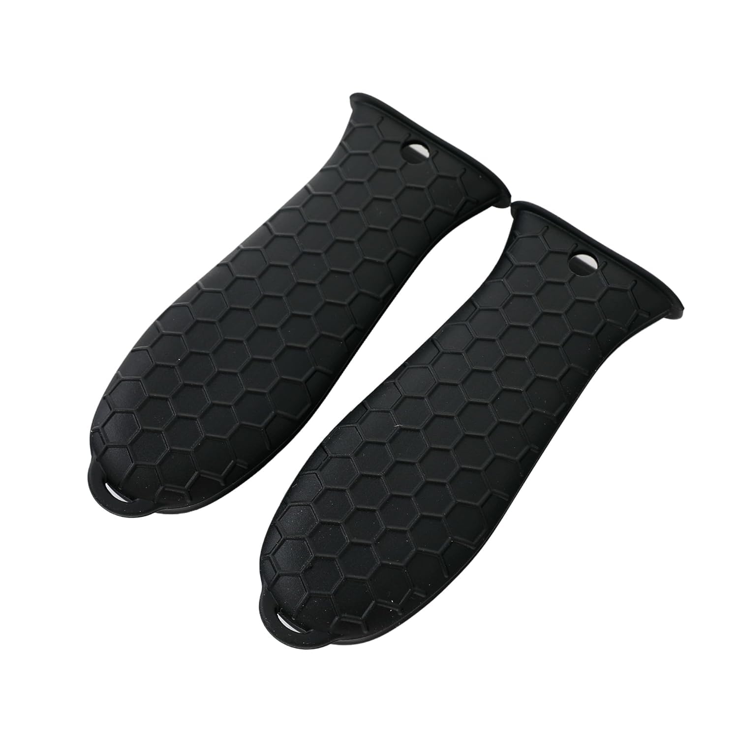 Heat Resistant Silicone Hot Handle Holder Set of 2 - Non Slip Pot Holders & Iron Handle Covers for Kitchen Safety - Perfect for Cooking, Grilling, and Serving Hot Pots & Pans (Black, HH002)