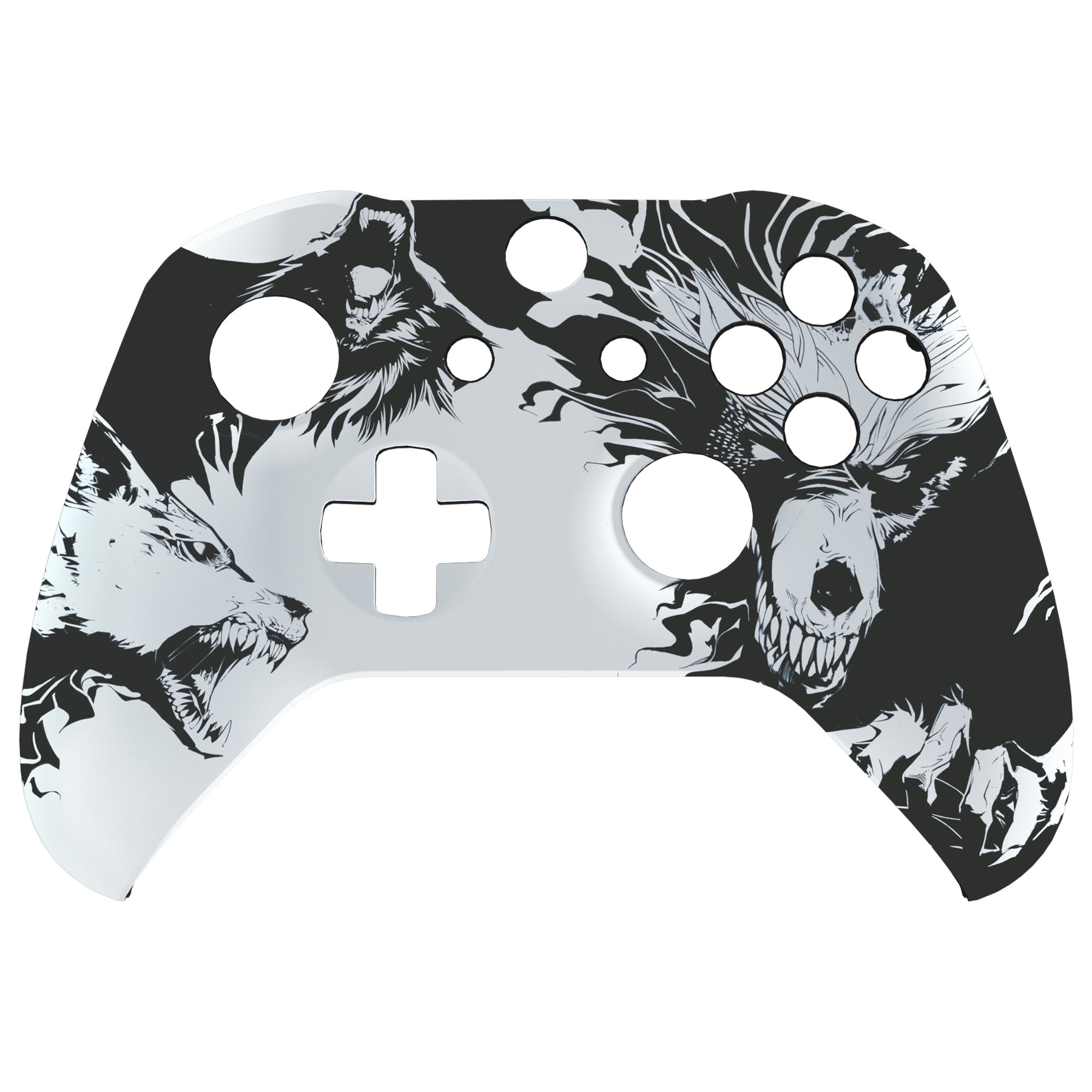 eXtremeRate Soft Touch Wolve Soul Faceplate Cover - Comfortable Grip Replacement Shell for Microsoft Xbox One X & One S Controller (SXOFT59X) - Perfect for Gaming, Streaming & Long Play Sessions