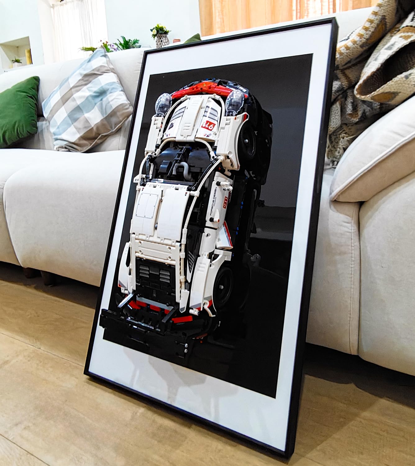 WETCEAOM Lego Technic Porsche 911 RSR 42096 Display Frame - 75x45cm Wall Mounted Showcase for Lego Enthusiasts | Perfect for Home Office Decor, Man Cave Display & Collector's Showcase
