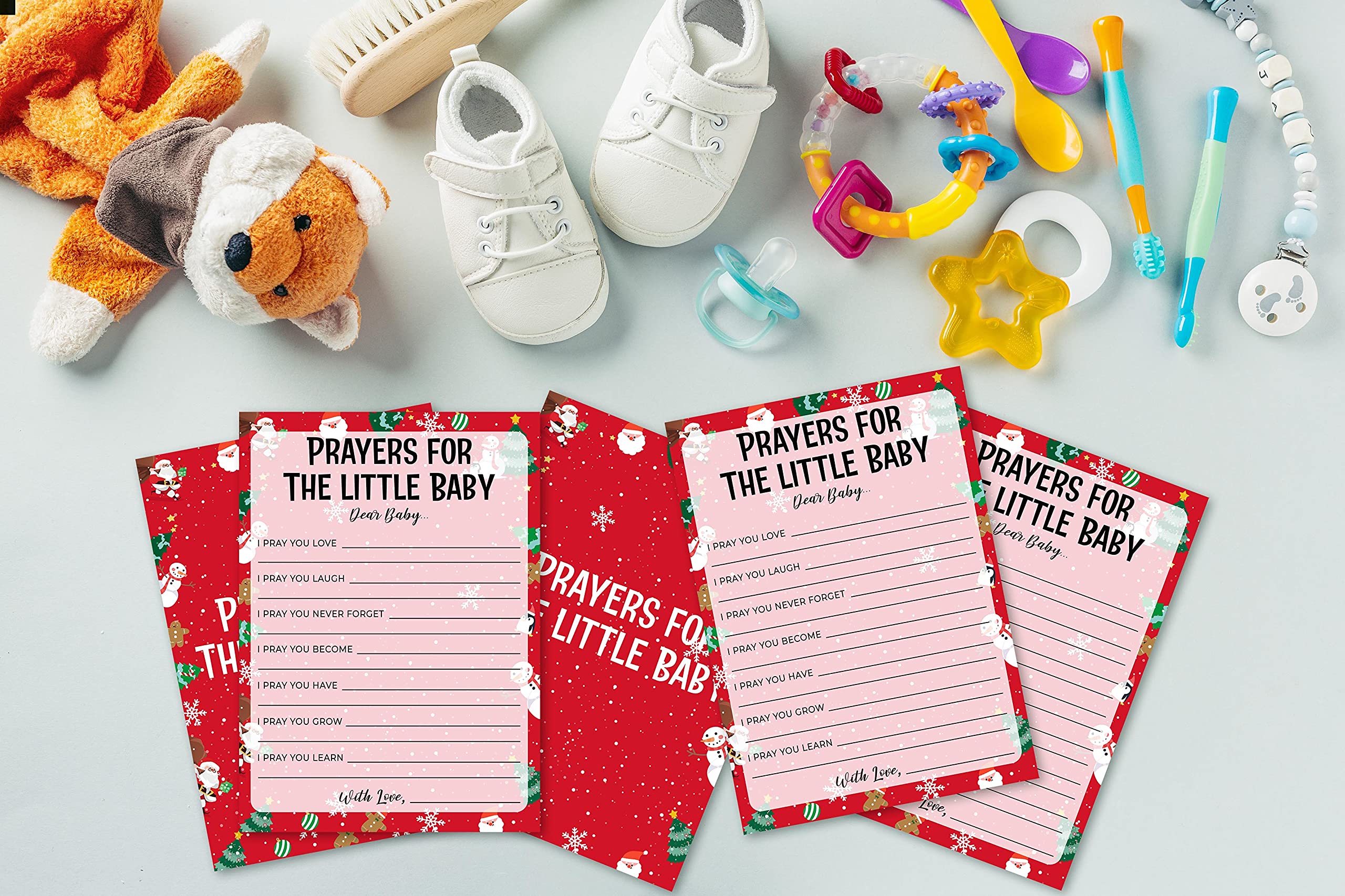 30-Piece Baby Shower Game Cards Set - Gender Neutral Prayers for Baby & Christmas Party Games - Perfect for Baby Showers, Gender Reveals & Holiday Celebrations