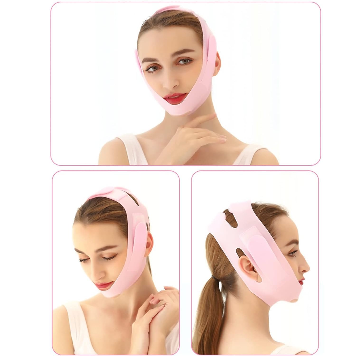 SHANIX IMPEX™ Silicone V Face Mask - Face Lift Up Belt for Cheek & Chin Slimming - Double Chin Reducer for Women & Men - Skin Tightening Facial Bandage Mask (1 Count) - Perfect for Home Spa, Anti-Aging & Facial Contouring